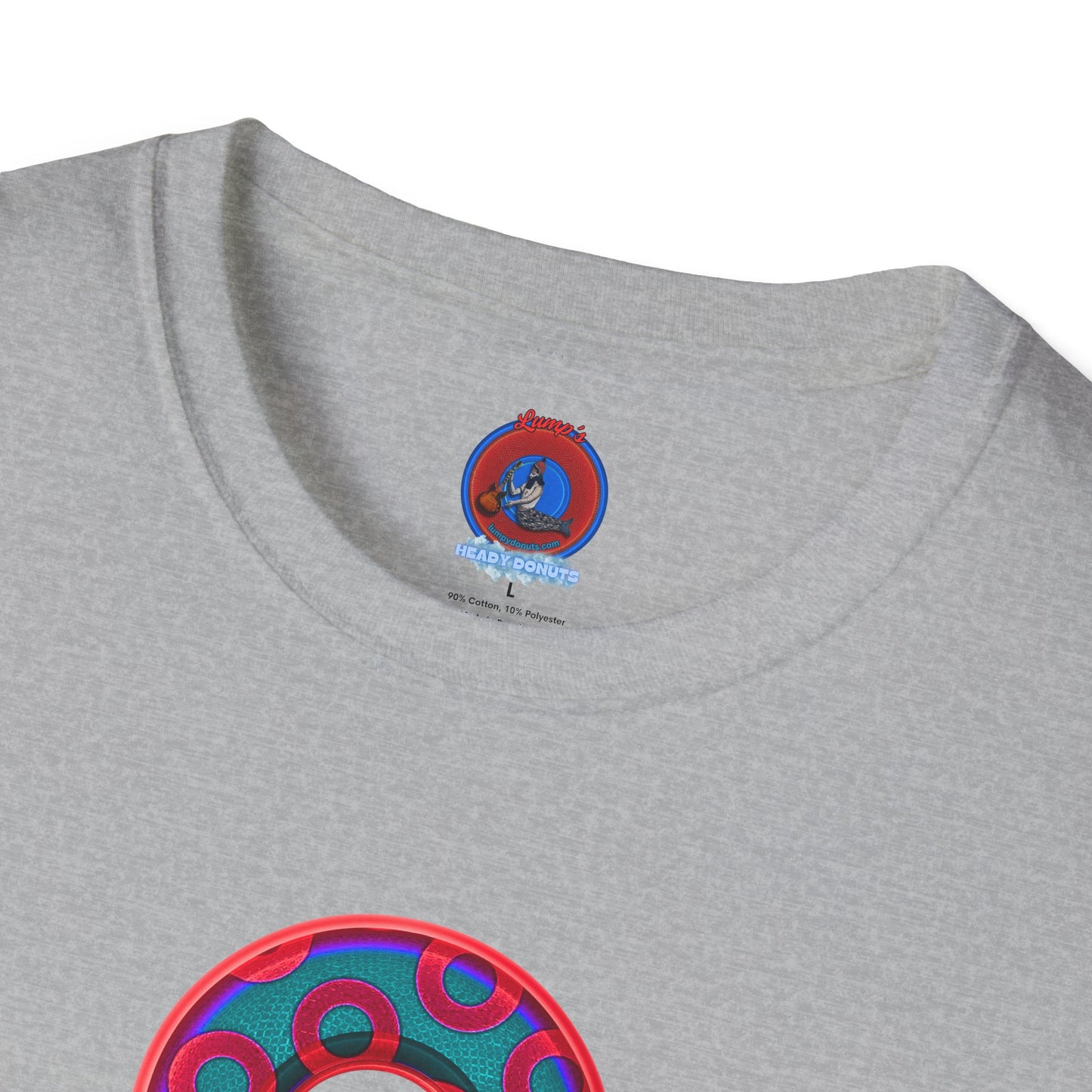 Plain Donuts/Unisex Soft-Style - "Plain Rustic Paradoxical Donuts" - red/steel blue donuts