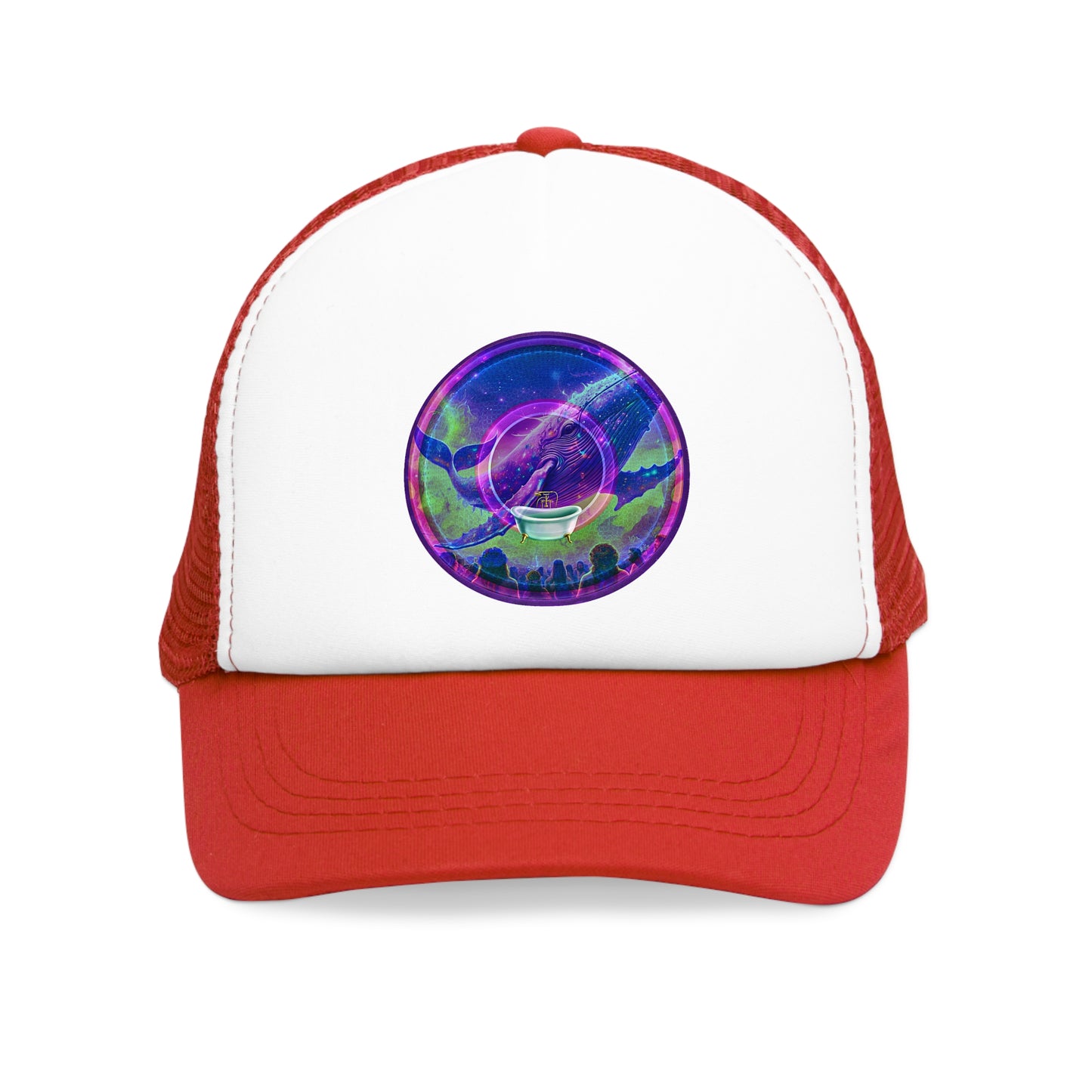 Lumpy Trucker Hat - "A Whale of a Good Time Donut" - variant 1 - blue/picture donut donut