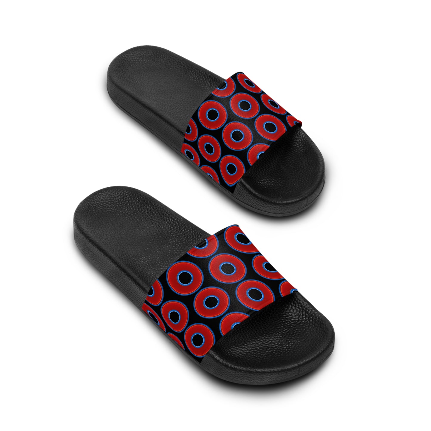 Lumpy Sandals - slip-ons - red vivid donuts w/black background