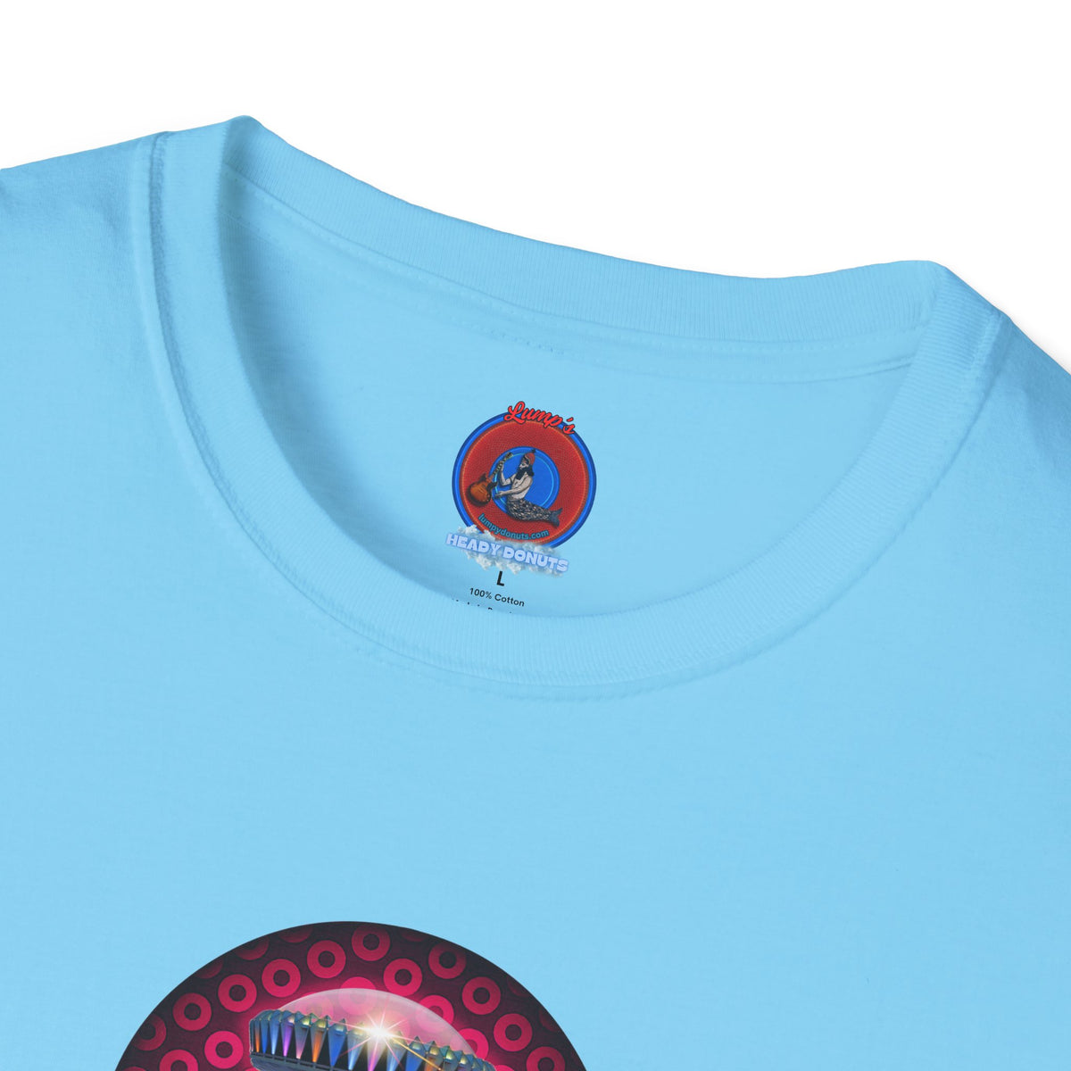 Classic Donut Tee - Unisex Soft-Style - "Donuts now Served on the Mothership" - series 1.0  - variant 2  - red/red paradoxical donut