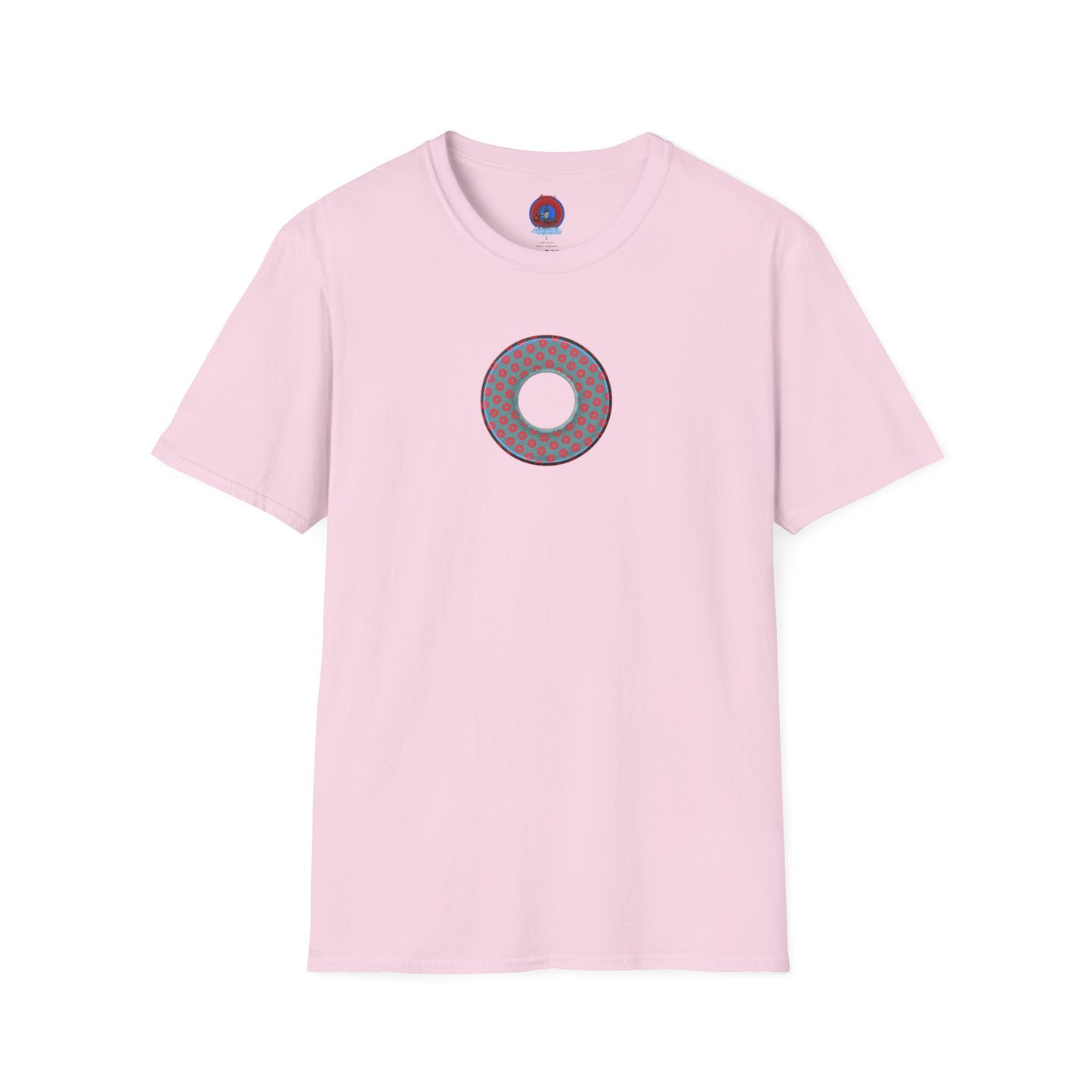 Plain Donuts/Unisex Soft-Style - "Plain Electric Paradoxical Donuts" - steel blue/red donuts