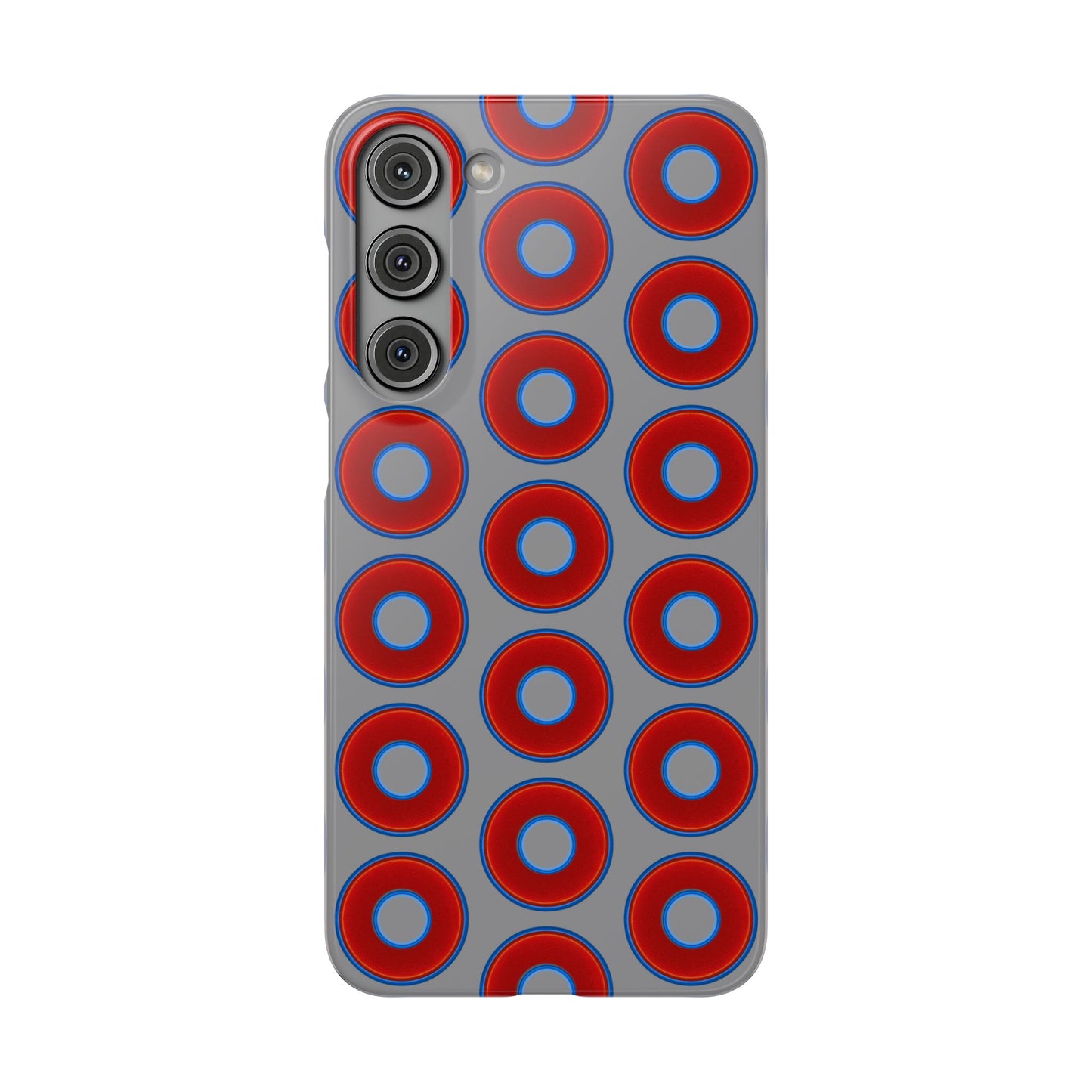 Donut Snap Case - red vivid donut print w/gray background