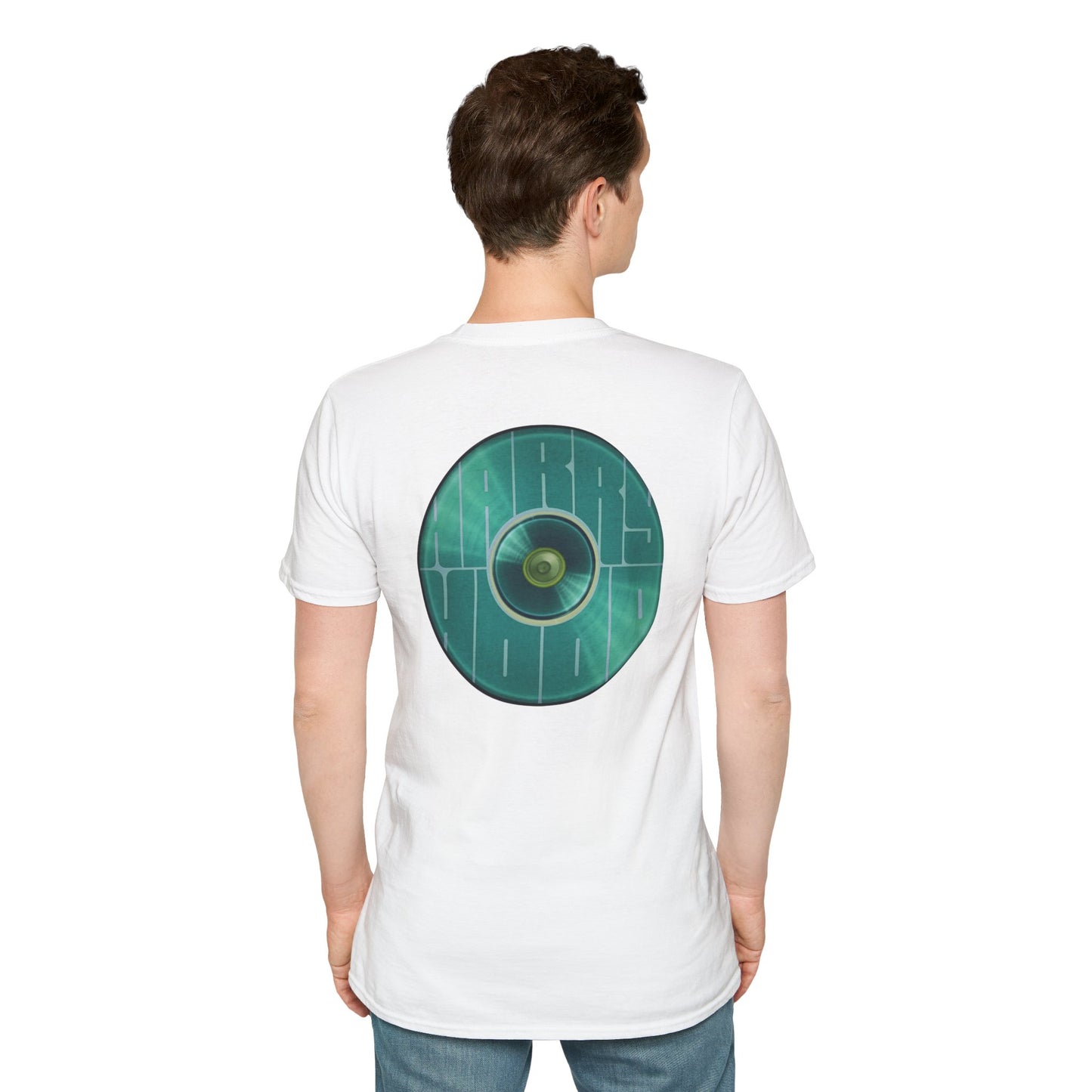 Classic Donut Tee - Unisex Soft-Style - "Harry's Hoodlum Donut" - series 1.0  - variant 3 - green donut(s)