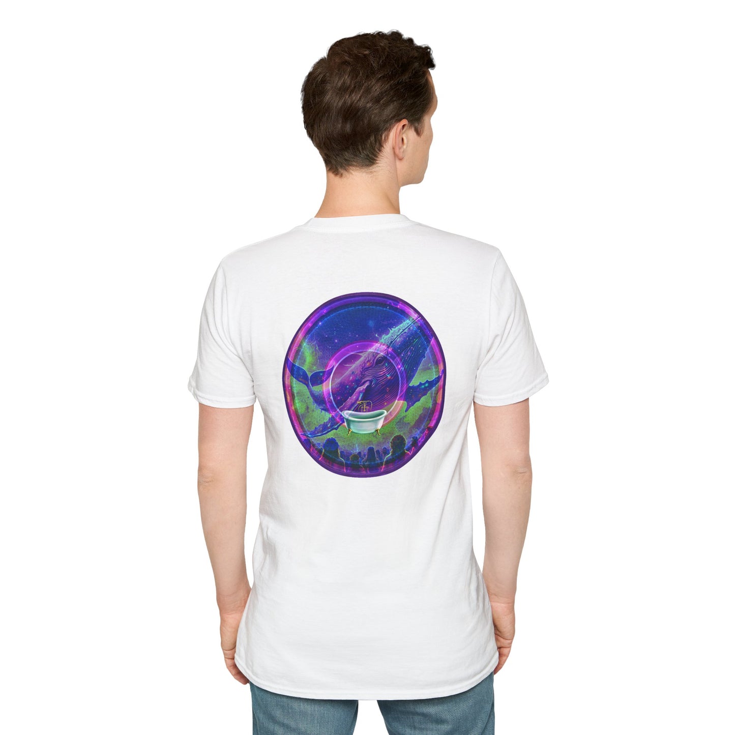 Classic Donut Tee - Unisex Soft-Style - "A Purple Humpback Whale of a Good Time" - variant 2 - purple picture donut