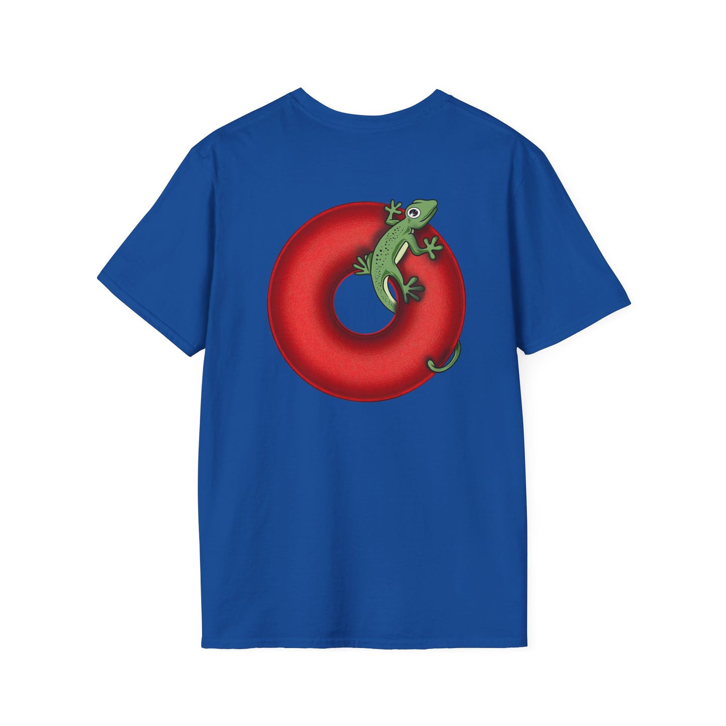 Classic Donut Tee - Unisex Soft-Style - "Practically Extinct Tee Shirt" - plump vivid red donut - variant 1