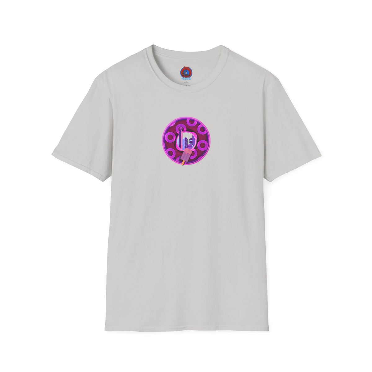 Classic Donut Tee - Unisex Soft-Style - "It's Ice Cream Popsicles - YEMSG Donut" - purple/magenta paradox donut - variant 2