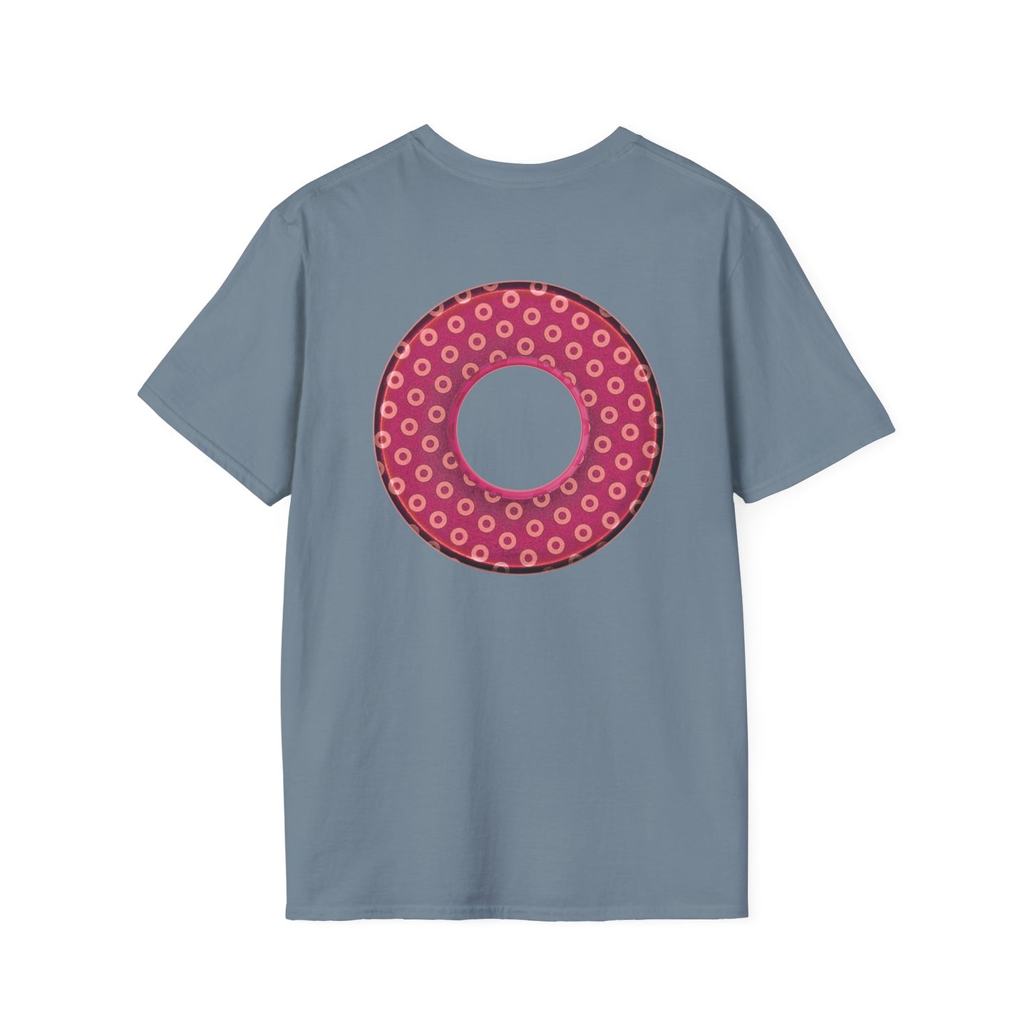 Plain Donuts/Unisex Soft-Style - "Plain Electric Paradoxical Donuts" - dark magenta/coral donuts