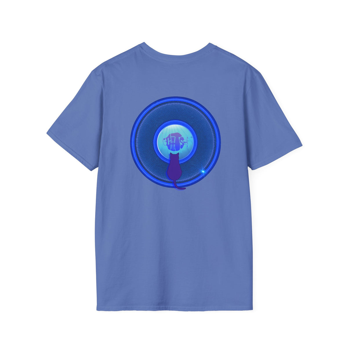 Classic Donut Tee - Unisex Soft-Style - "Cats: The Donut" - rustic blue/blue donut - variant 2