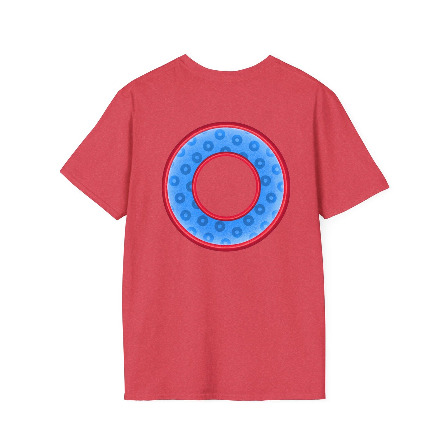 Plain Donuts/Unisex Soft-Style - "Plain Wide Mouthed Paradoxical Donuts" - light blue/red donuts