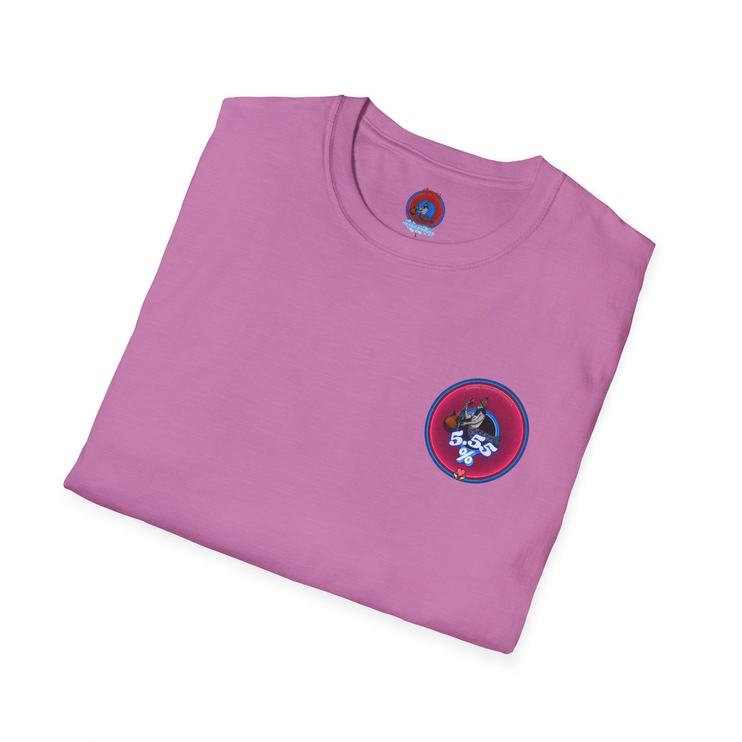 Classic Donut Tee - Unisex Soft-Style - "The 5.55% Donut" - vivid magenta donut - [*charitable print - 5.55% of profit to General Fund]