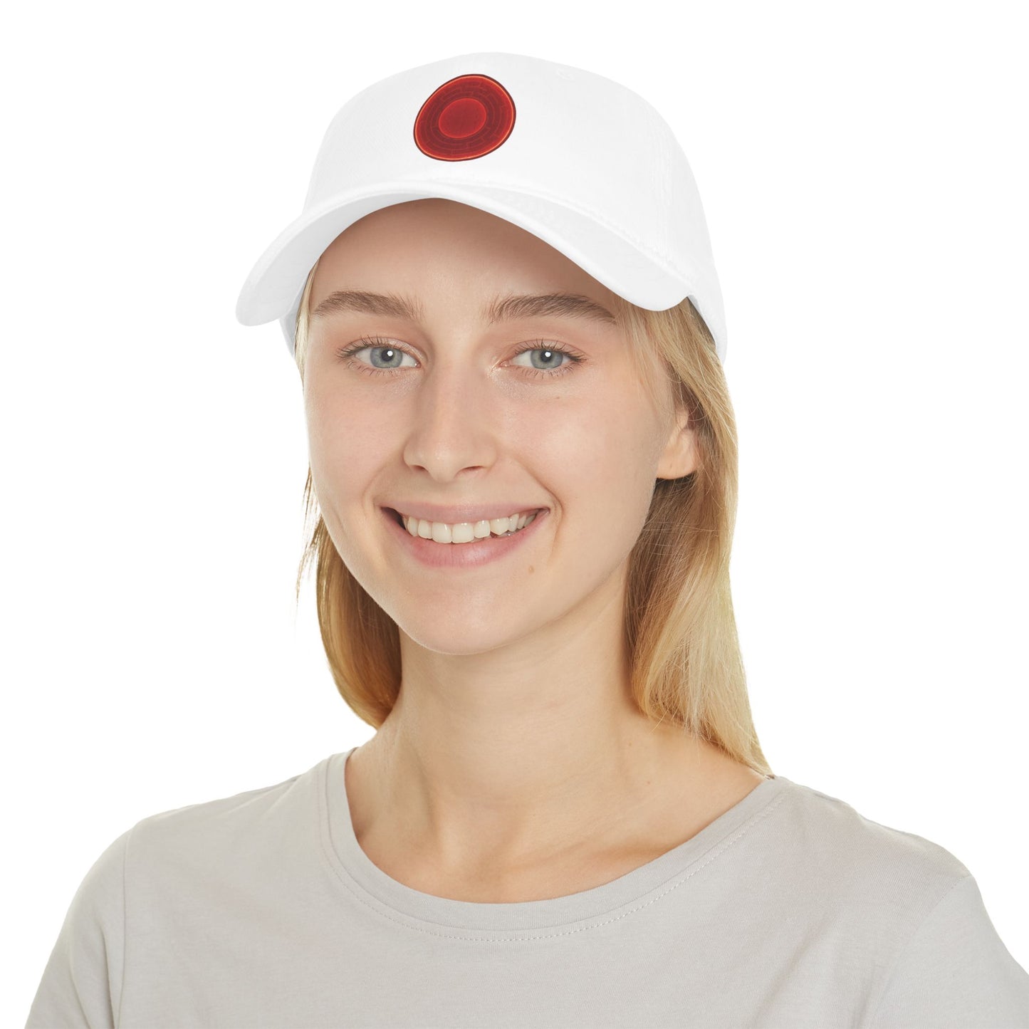 Lumpy Donut Baseball Cap - "The Amazing Donut Cap" - variant 2 - vivid red donut w/