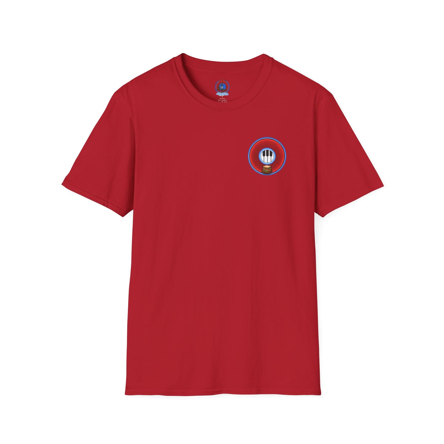Classic Donut Tee - Unisex Soft-Style - "Rage Side Donut" - vivid red donut - variant 2