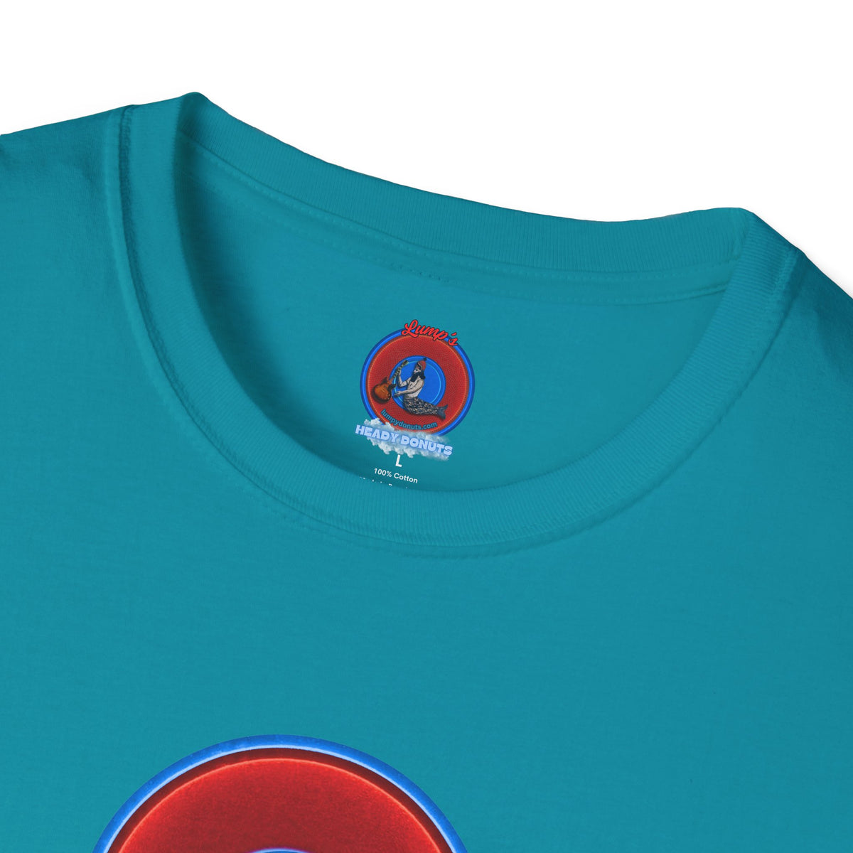 Classic Donut Tee - Unisex Soft-Style - "Rage Side Donut" - vivid red donut - variant 2