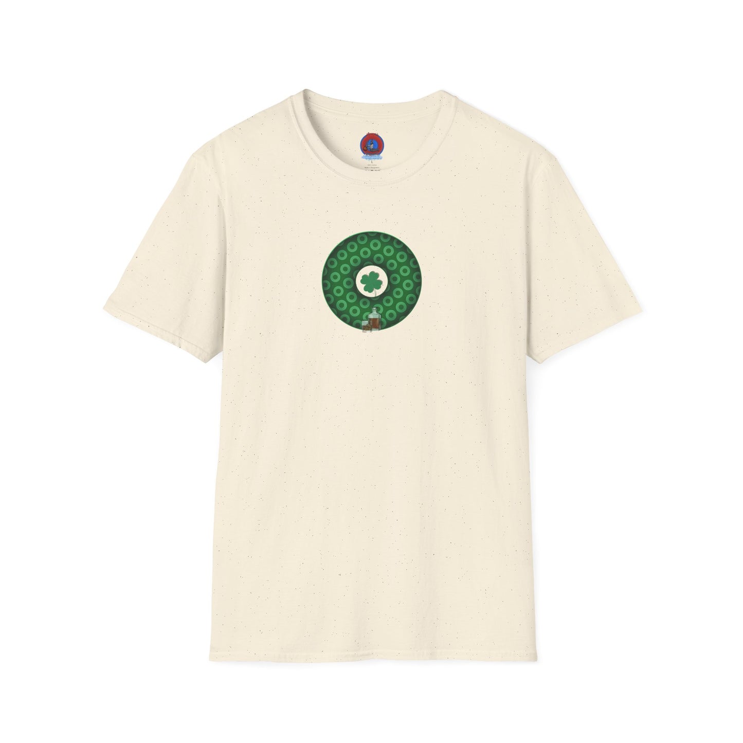Classic Donut Tee - Unisex Soft-Style - "Patron Saint of Donuts" - St. Patrick's Day Donut - w/whiskey - holiday edition - variant 2