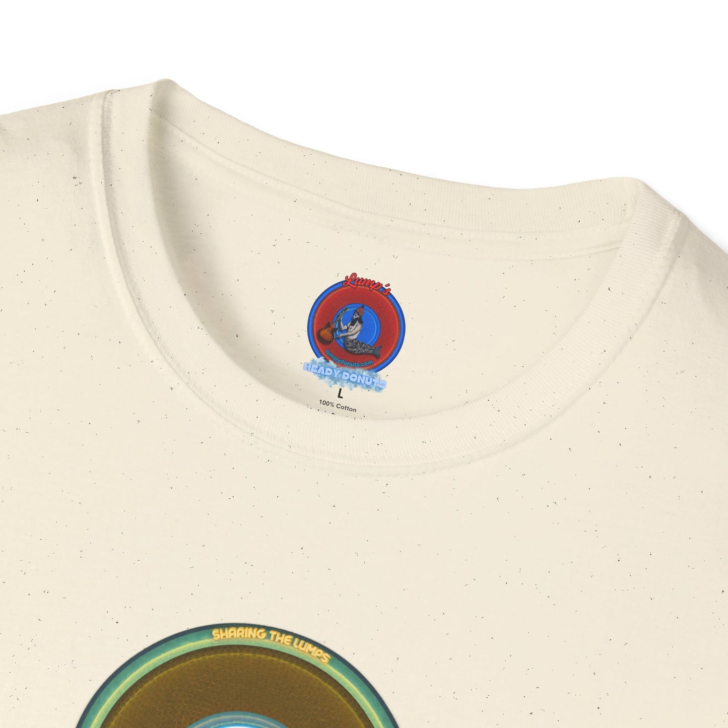 Classic Donut Tee - Unisex Soft-Style - "Lumpy Collective Donut" - bronze/green lumpy donut - variant 5