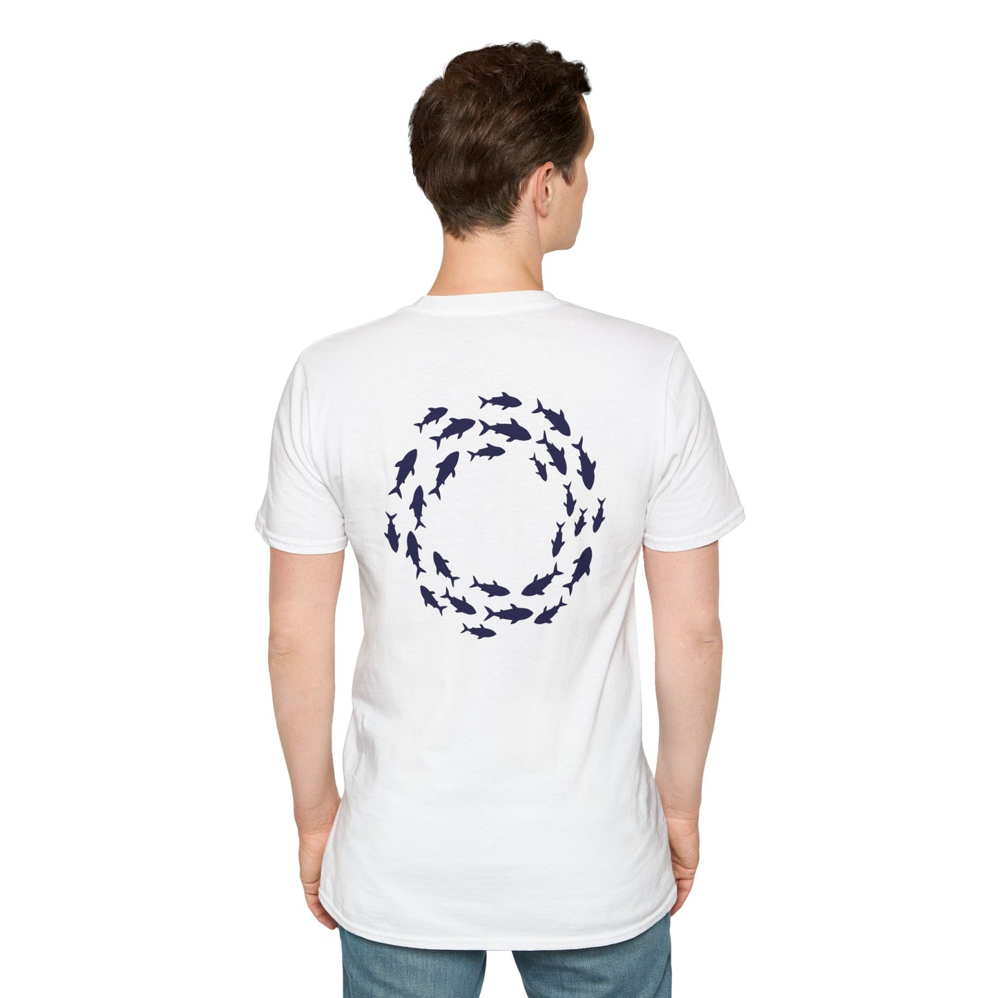 Classic Donut Tee - Unisex Soft-Style - "Skoolie of Phishies" - fish donut - variant 3