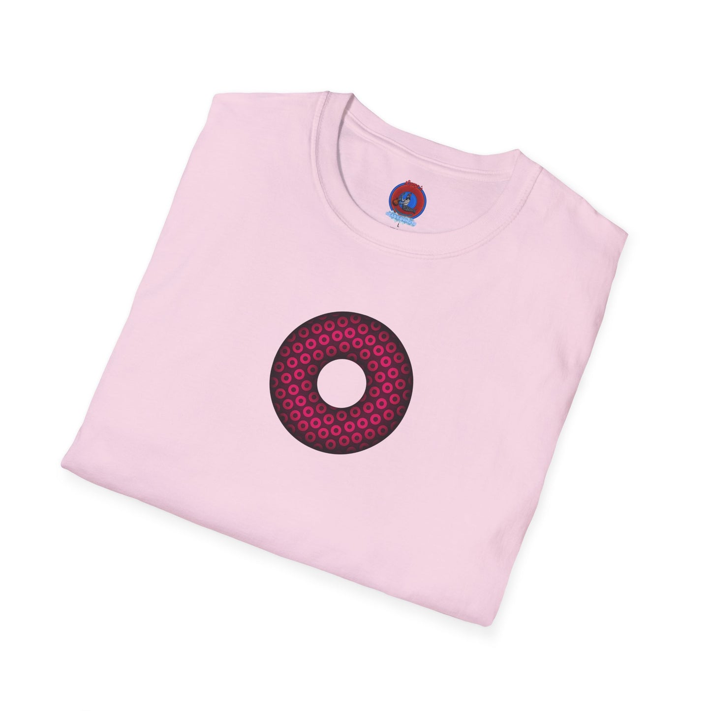 Plain Donuts/Unisex Soft-Style - "Plain Paradoxical Grided Donuts" - pink/burgundy donuts