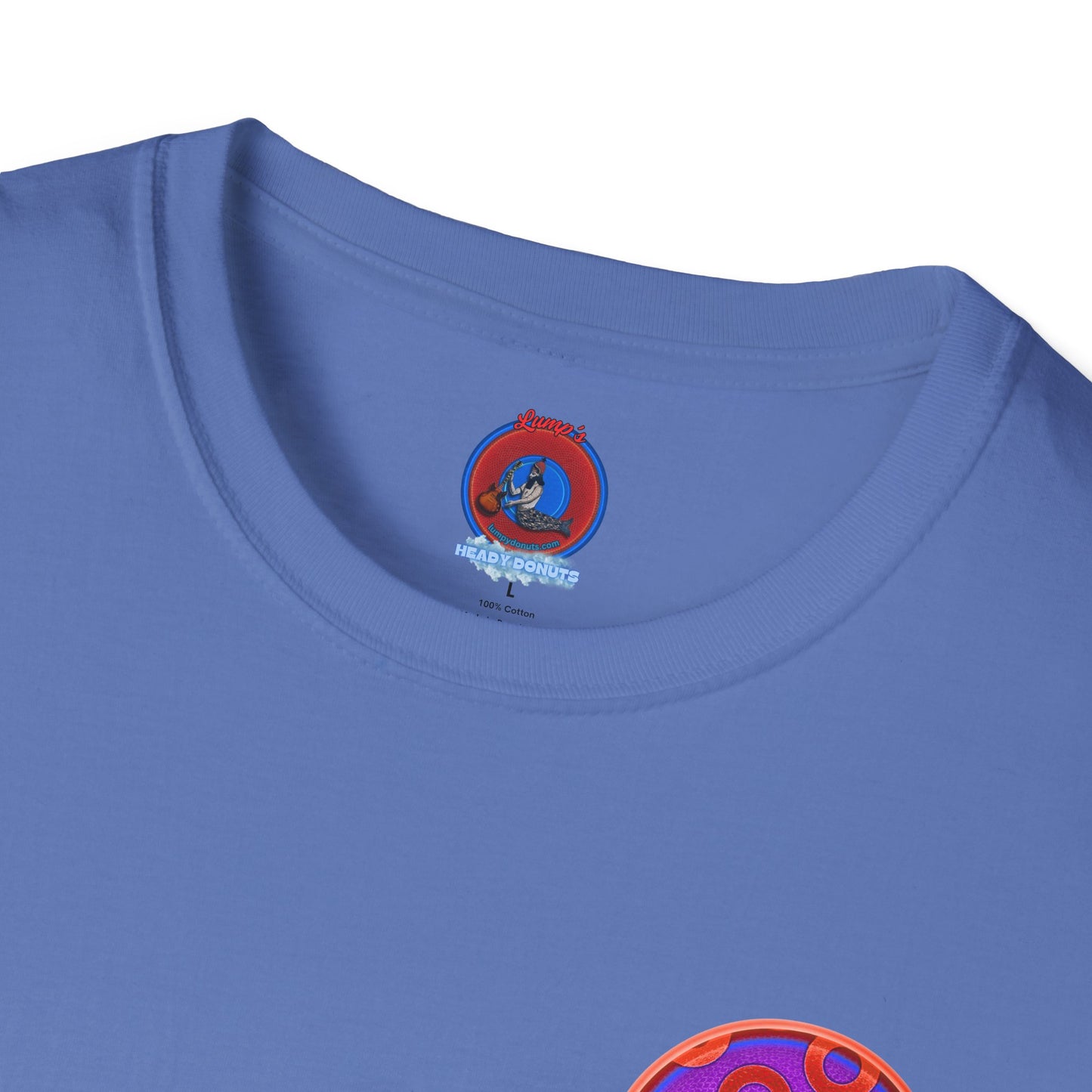 Classic Donut Tee - Unisex Soft-Style - "Wooked Cream - YEMSG Donut " -purple/red rustic paradox donut - variant 6