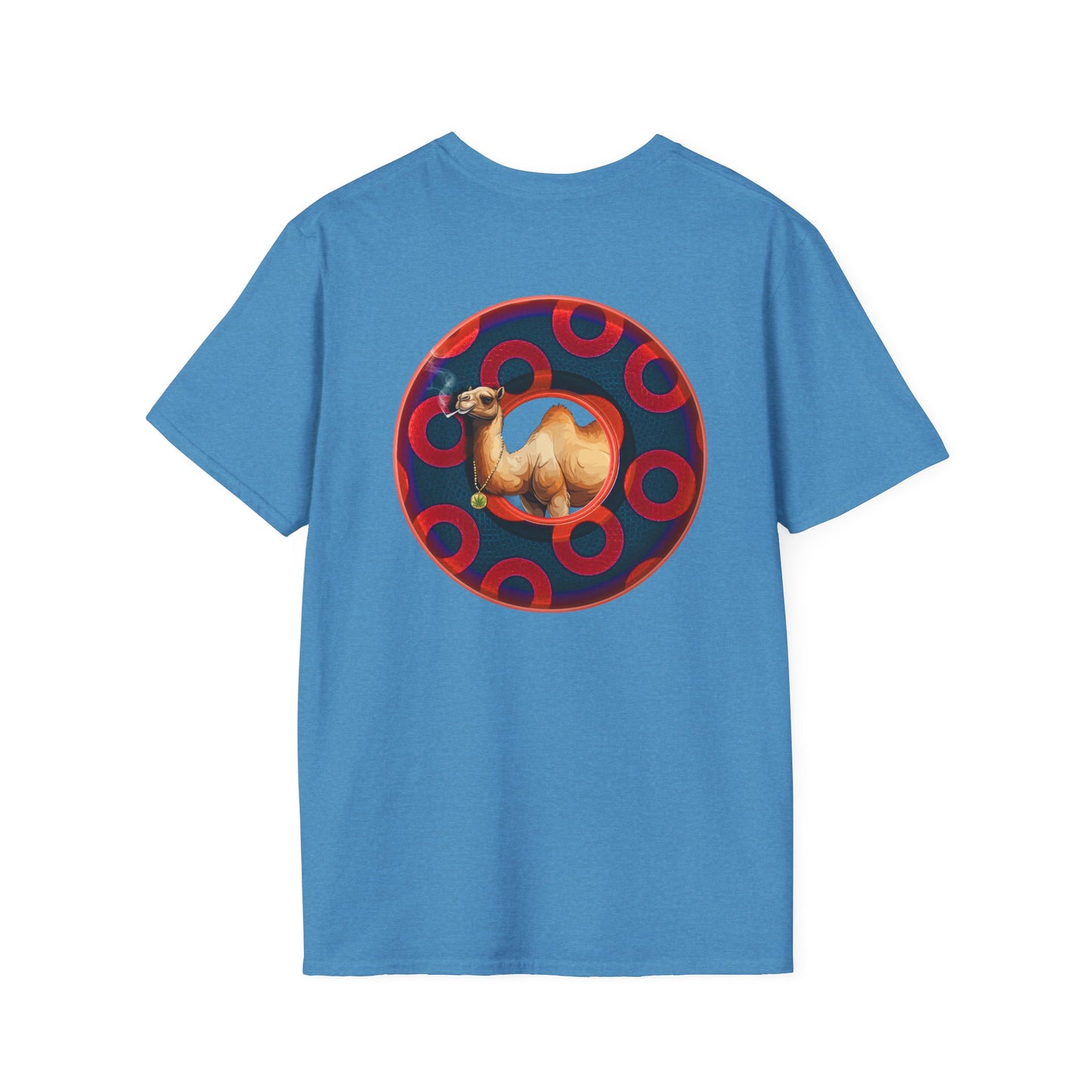 Classic Donut Tee - Unisex Soft-Style - "Joe Camel's Super Cool Donut" - rustic paradox donut - dark navy/red donuts