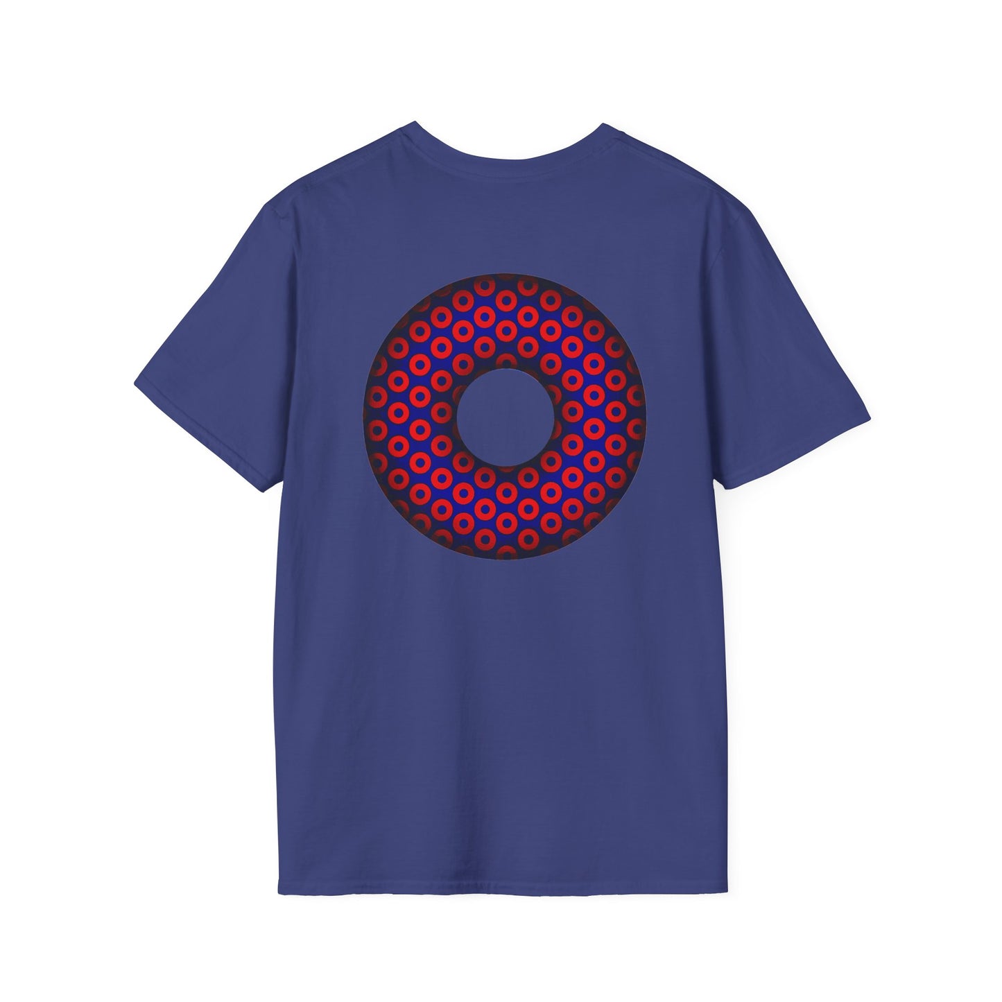 Plain Donuts/Unisex Soft-Style - "Plain Paradoxical Grided Donuts" - red/blue donuts