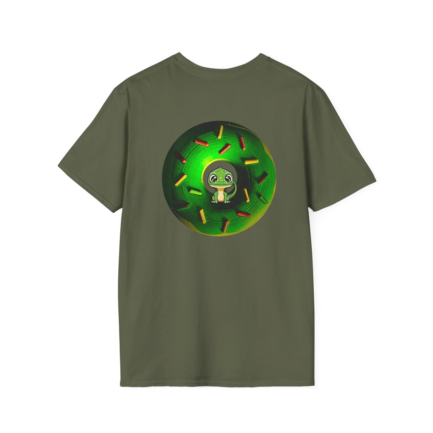 Classic Donut Tee - Unisex Soft-Style - "Baby Rutherford" - green donut - series 1.0
