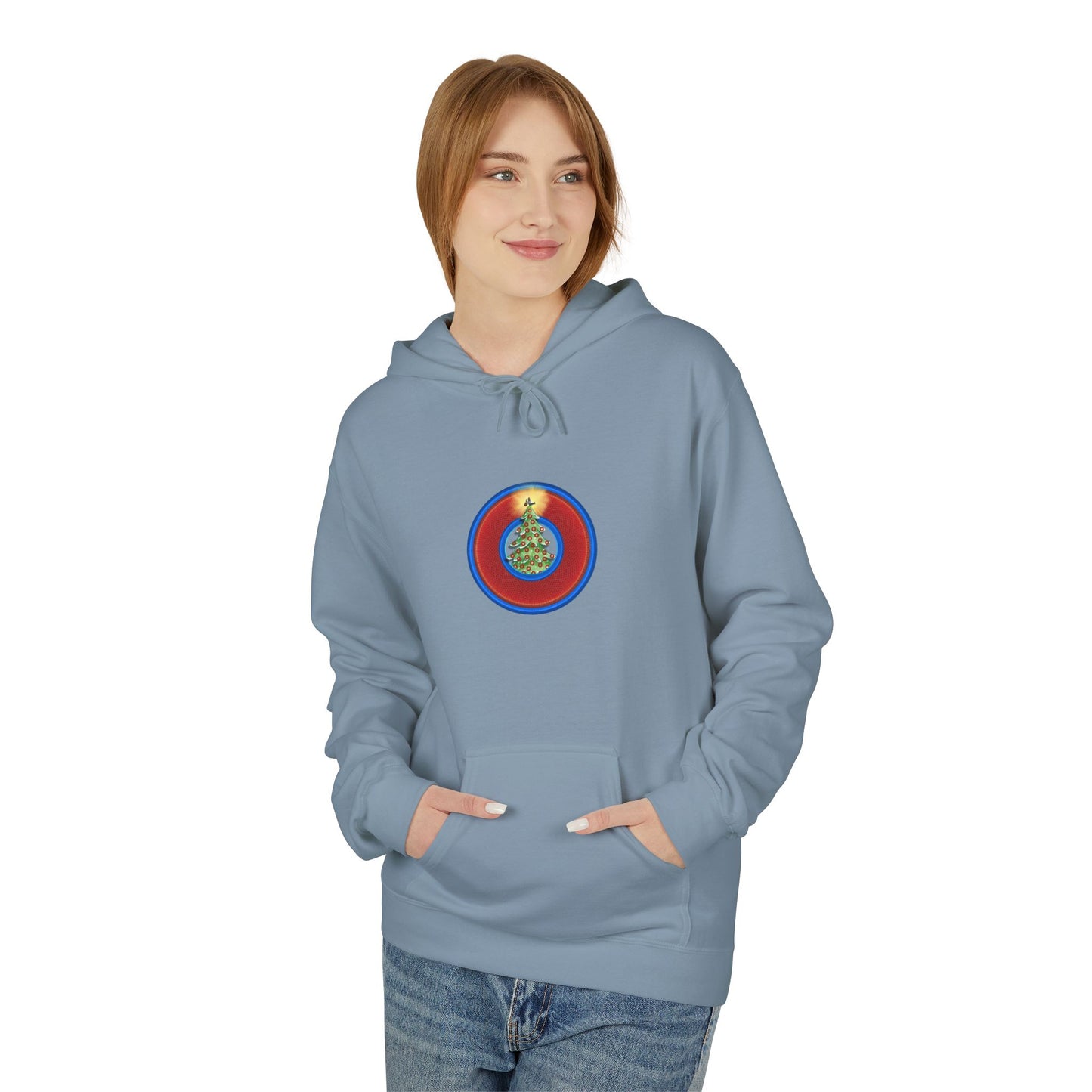 Fleece Harry Hoodies [Midweight Soft-style] - "It's Always Phishmas in Philly" - red rustic donut