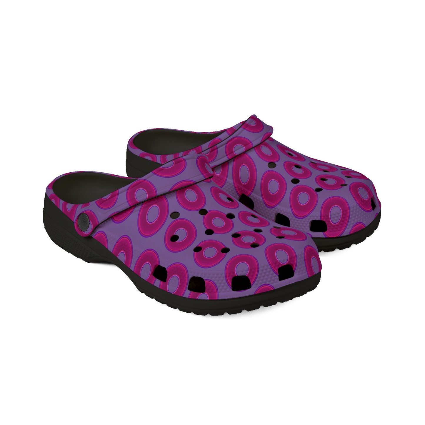 Spatchcocks - donut slip-on shoes - vivid magenta donuts w/light purple background [unisex]