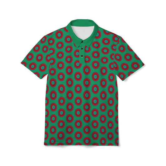 AOP Donut Polo - vivid donut print w/jade green background [unisex]