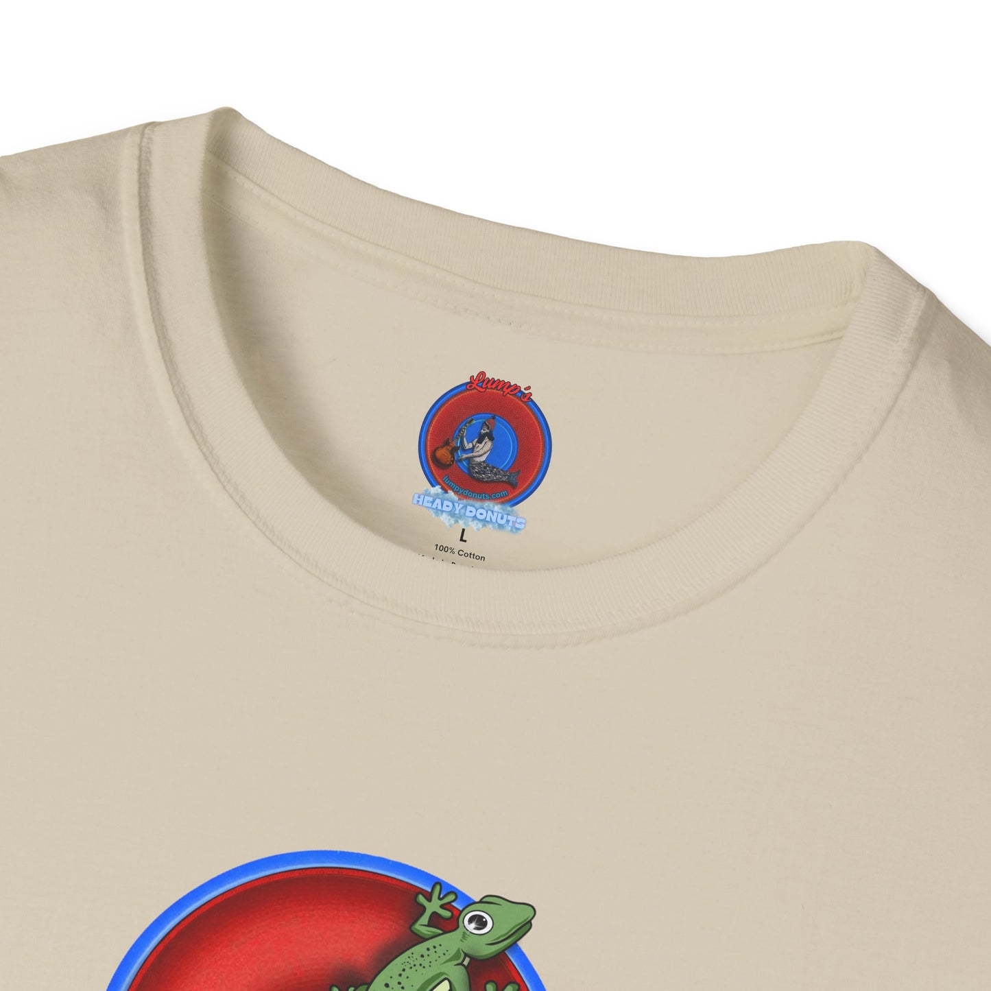 Classic Donut Tee - Unisex Soft-Style - "Practically Extinct Tee Shirt" - plump vivid red donut- variant 2