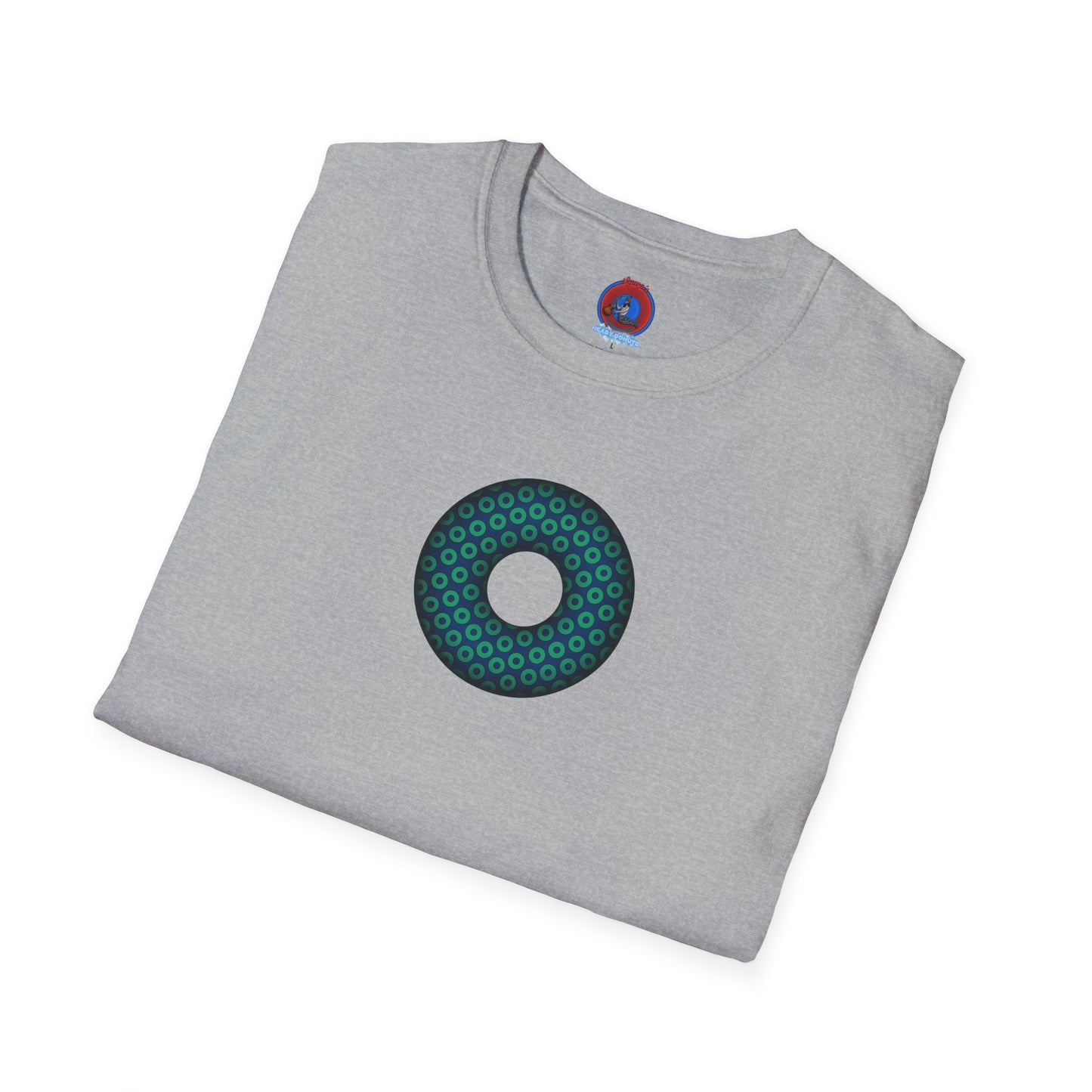 Plain Donuts/Unisex Soft-Style - "Plain Paradoxical Grided Donuts" - dark blue/teal donuts