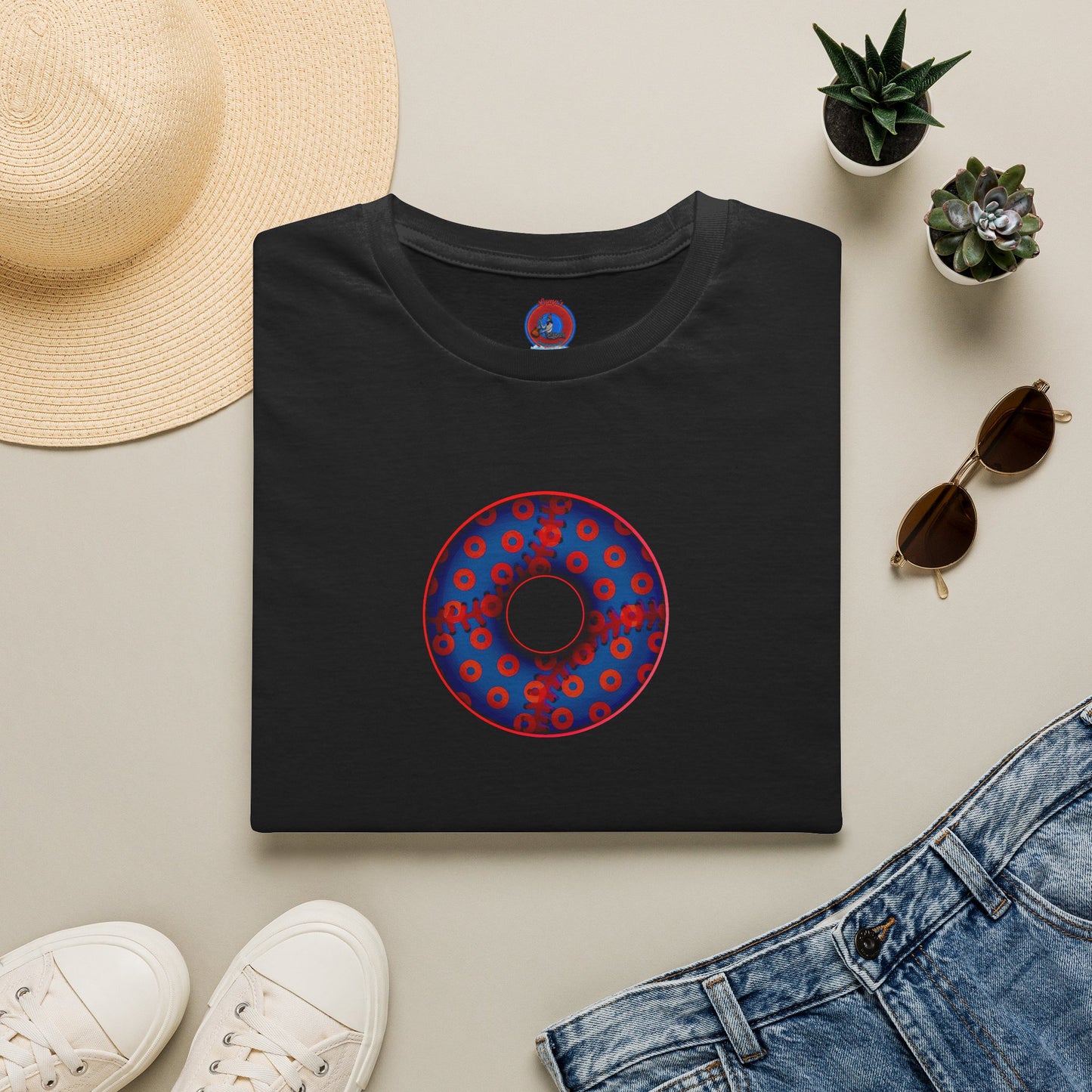 Classic Donut Tee - Unisex Soft-Style - "Phenway Ballpark Donuts" - vivid baseball paradox donut - variant 5