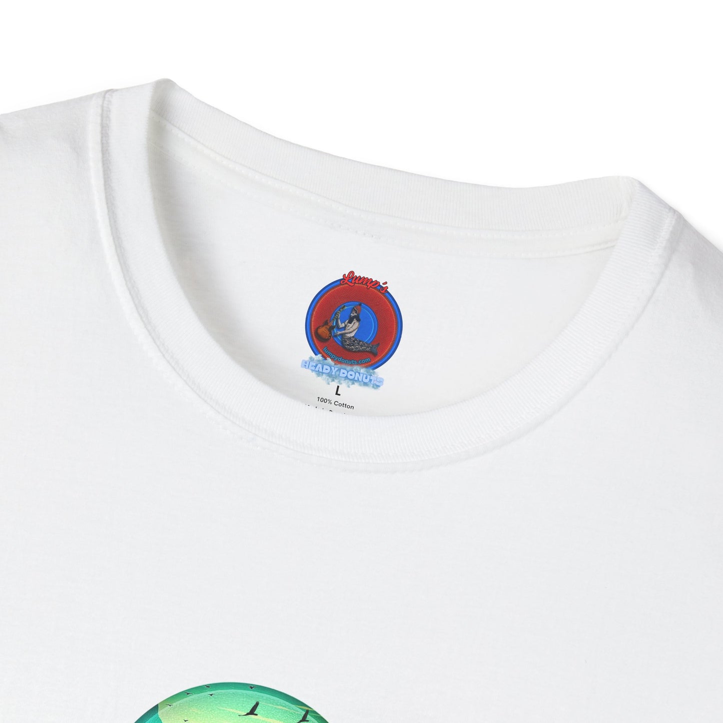 Lumpy Coffee Traders Tee - Unisex Soft-Style - "Taboo, taboot!" - paradoxical logo donut - variant 1