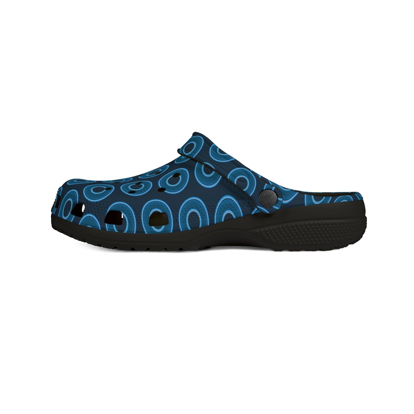 Spatchcocks - donut slip-on shoes - blue rustic donuts w/navy background [unisex]