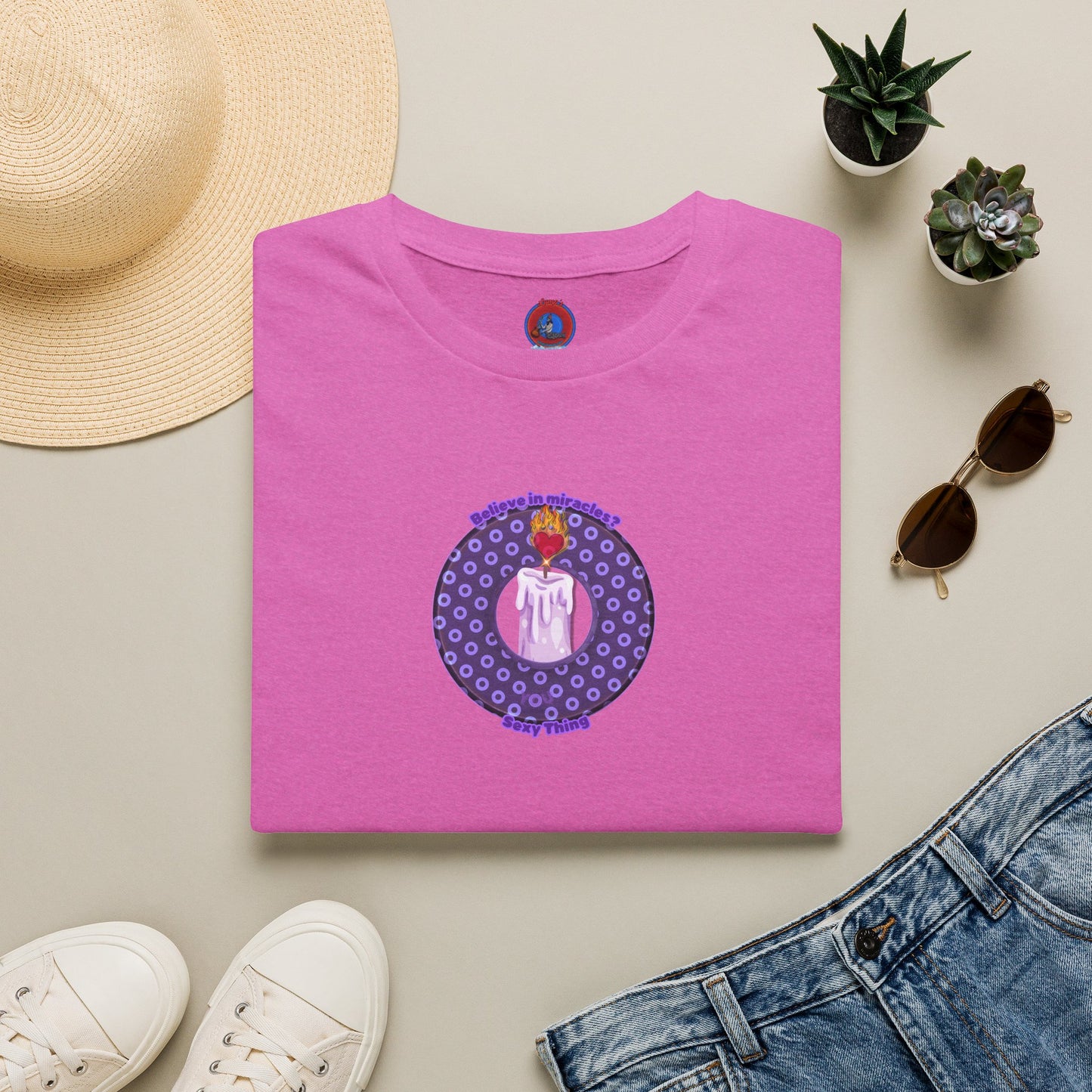 Classic Donut Tee - Unisex Soft-Style - "Donuts for Sexy Things" - electric purple/light purple paradox donut