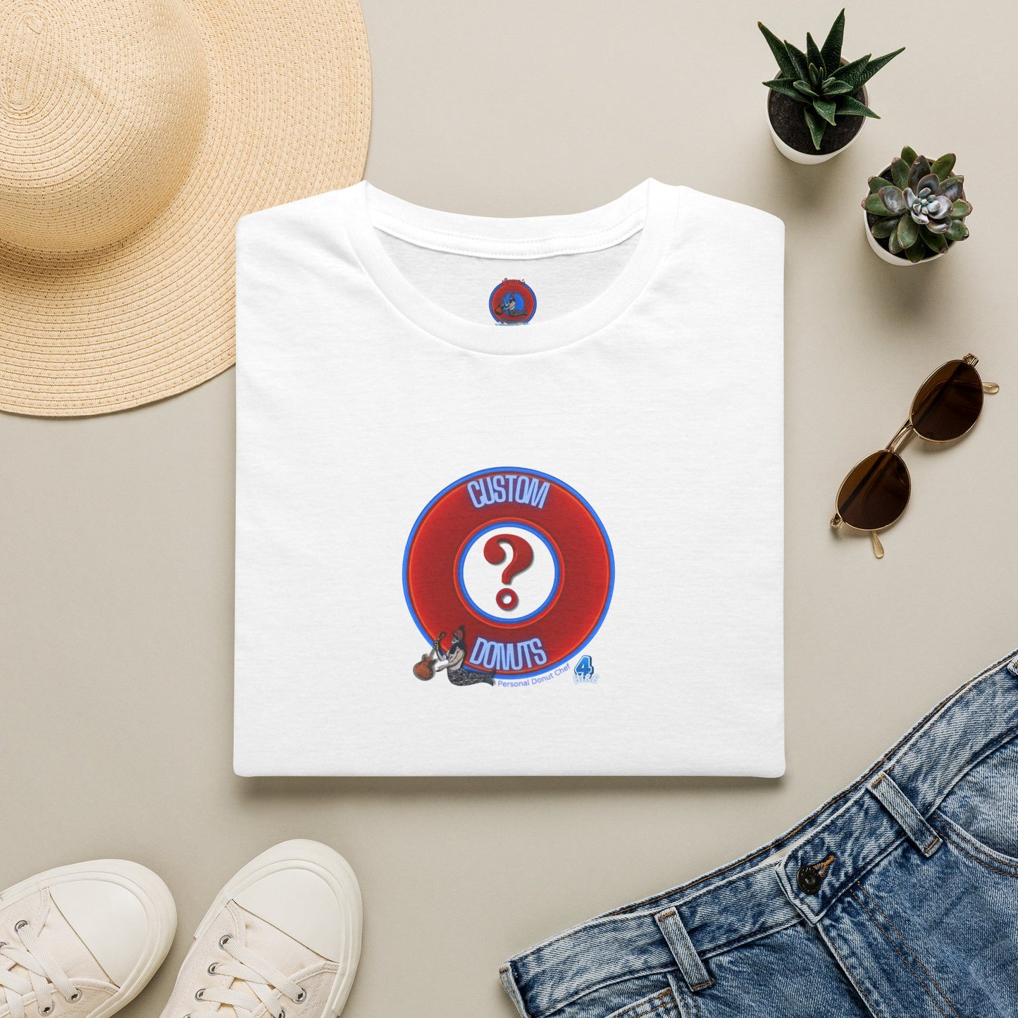 Classic Donut Tee - Unisex Soft-Style - "Example: Custom Donut Tee" - vivid red dirt mall donut