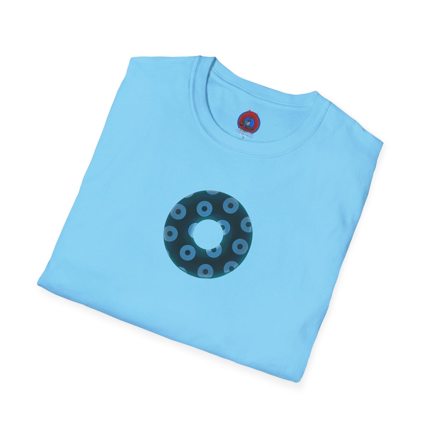 Plain Donuts/Unisex Soft-Style - "Plain Blimpy Paradoxical Donuts" - dark teal/light blue donuts