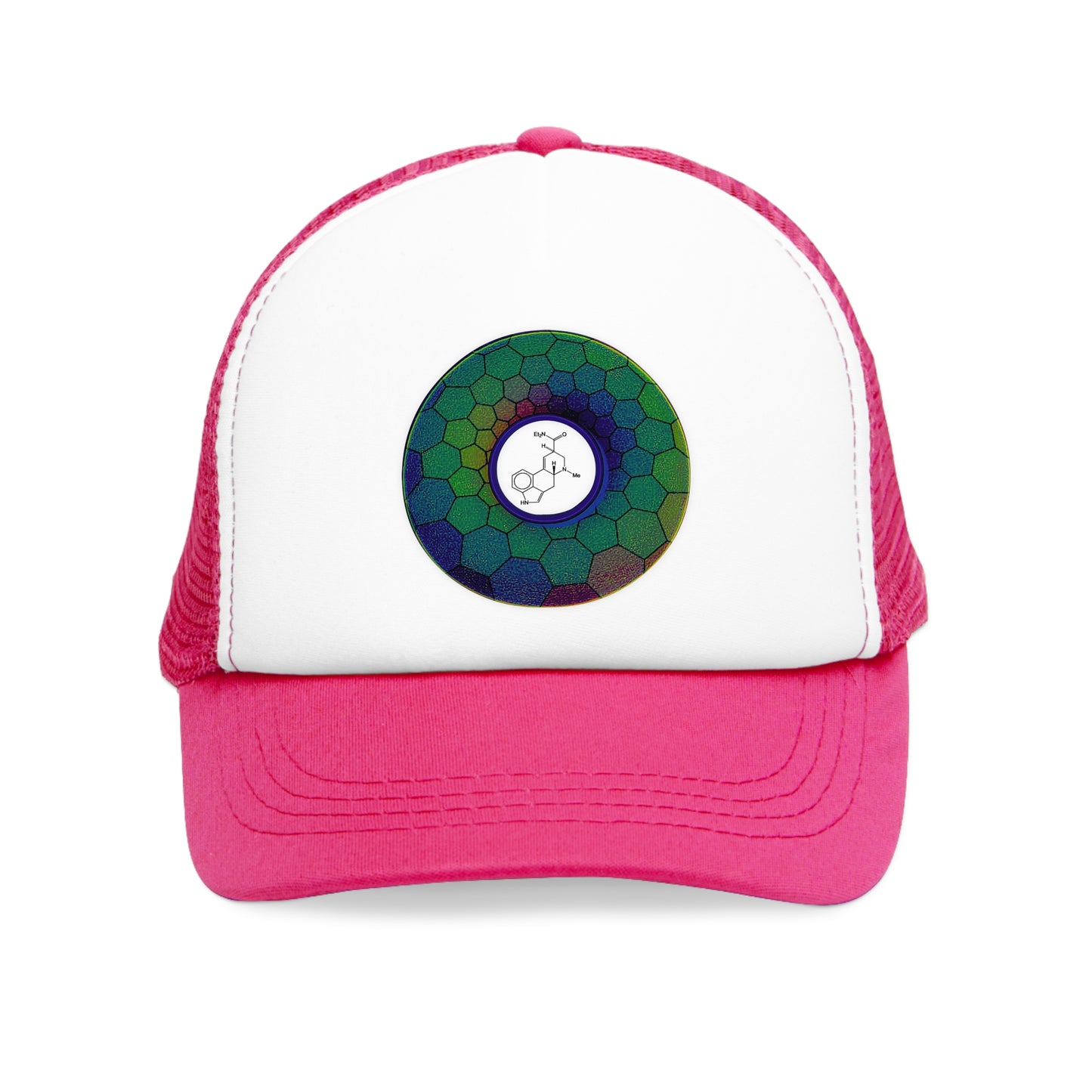 Lumpy Trucker Hat - "Albert Hofman's Donut" - variant 1 - green hexadonut