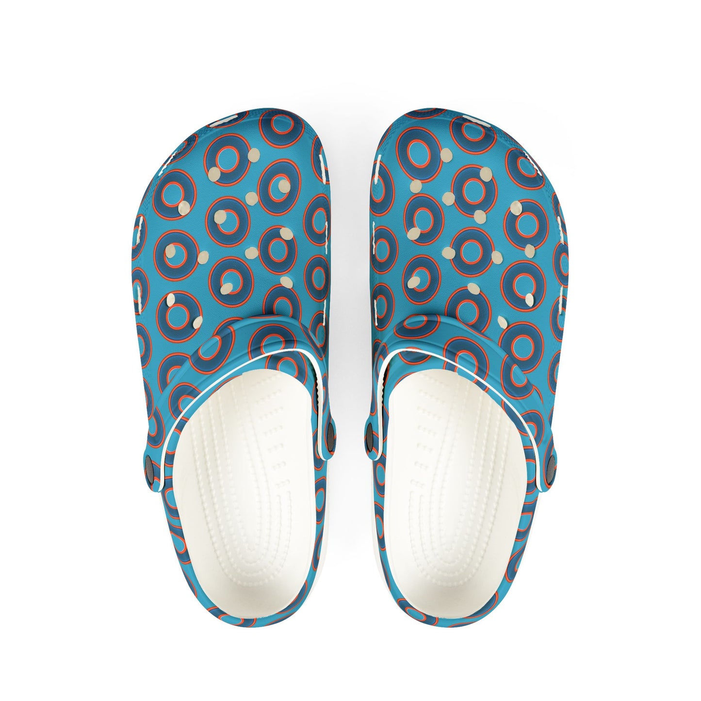 Spatchcocks - donut slip-on shoes - blue rustic donuts w/turquoise background [unisex]