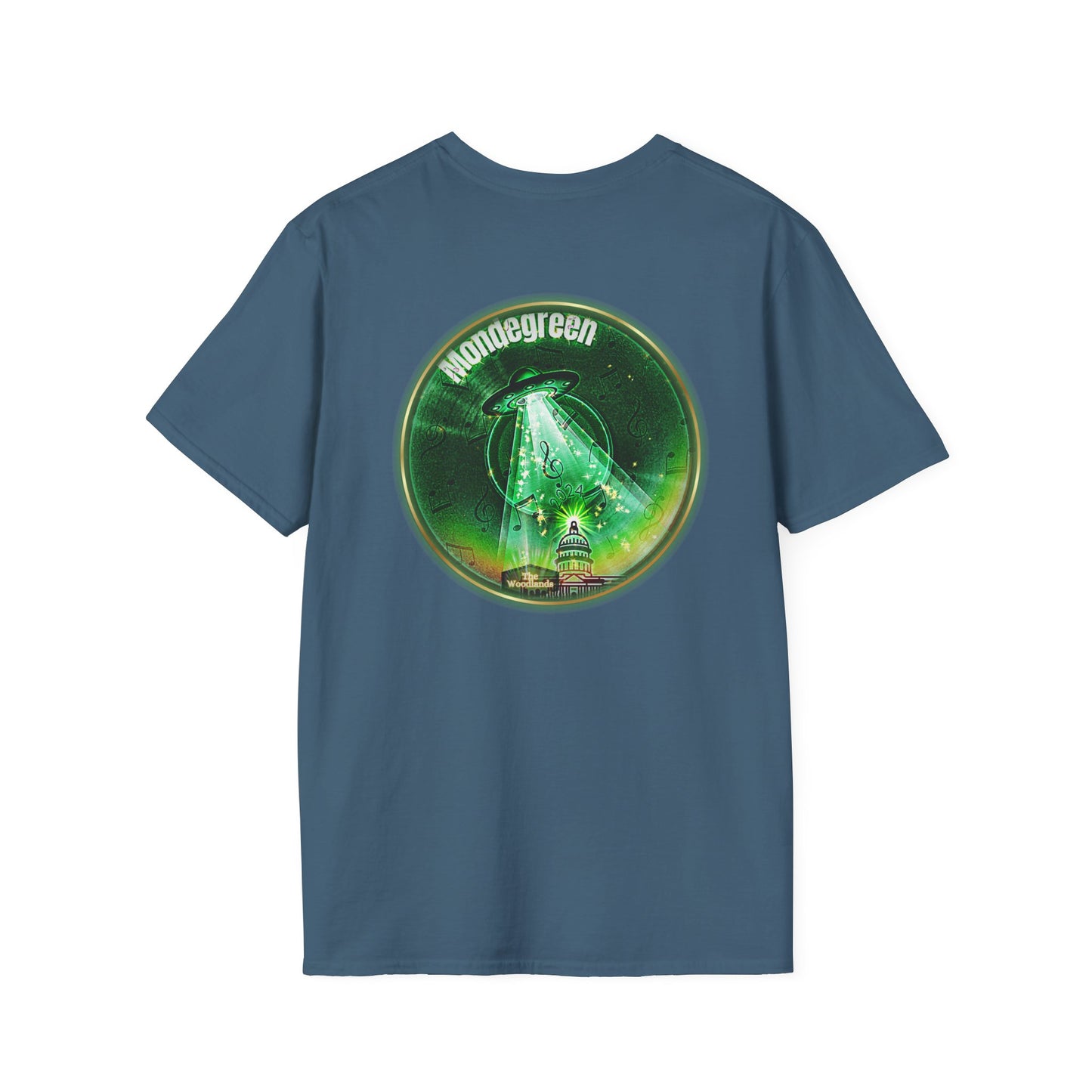 Classic Donut Tee - Unisex Soft-Style - "Close Encounters of the Delaware kind - Mondegreen Donut"  " variant 2 - green donut