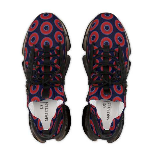 Donut Kicks - red vivid donut print w/midnight blue background