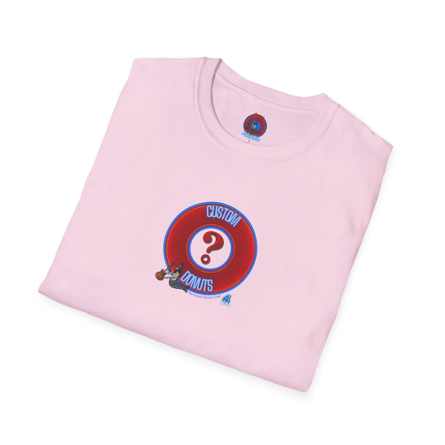 Classic Donut Tee - Unisex Soft-Style - "Example: Custom Donut Tee" - vivid red dirt mall donut