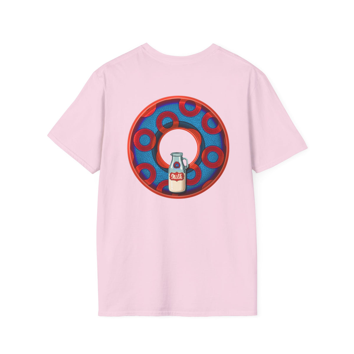 Classic Donut Tee - Unisex Soft-Style - "Wooked Cream - YEMSG Donut " - blue/red rustic paradox donut - variant 1