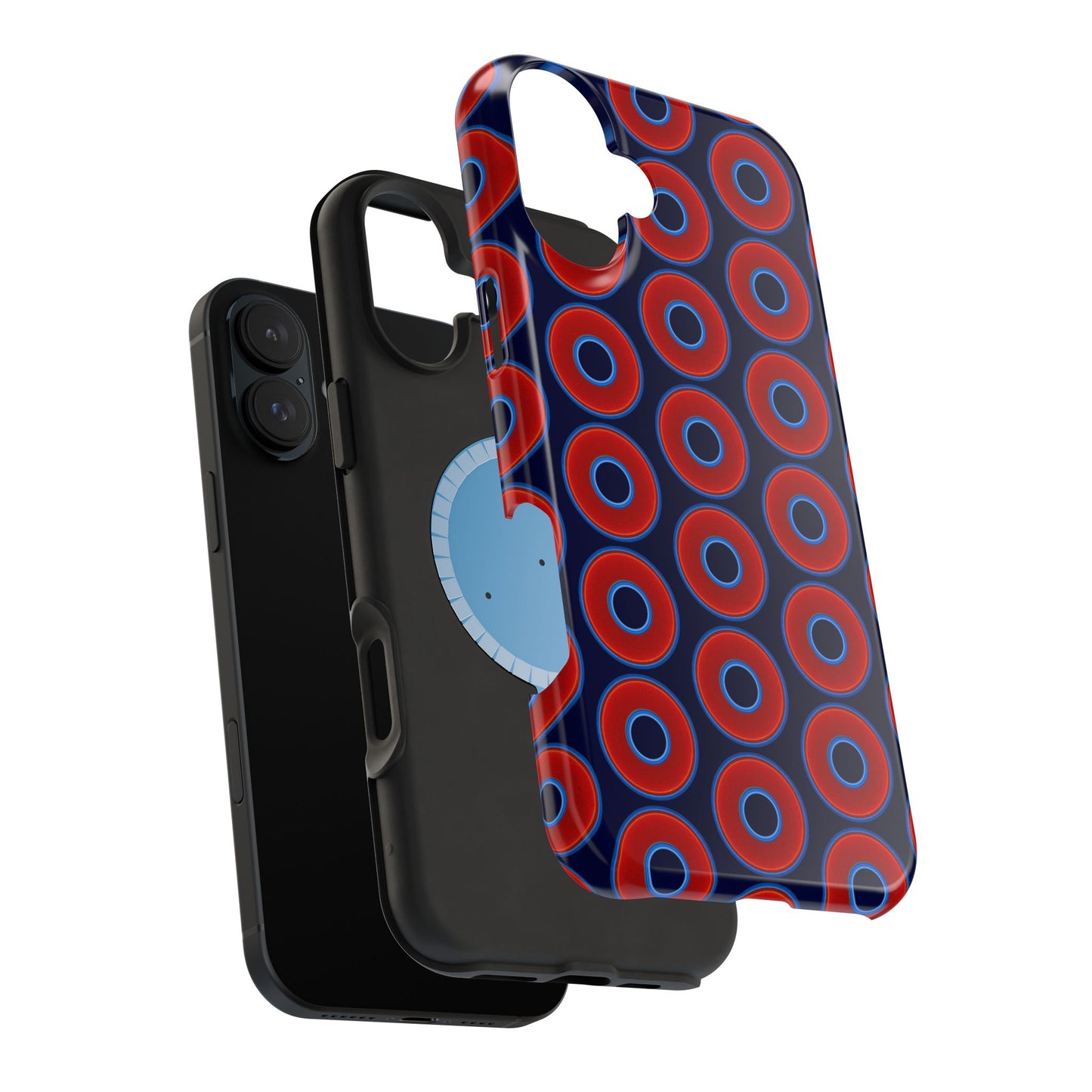Copy of Magnetic Tough Donut Case - red vivid donut print w/midnight blue background