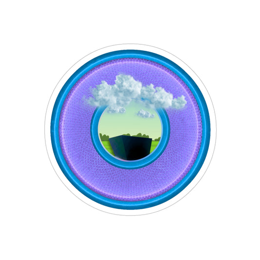 Donut Bumper/Outdoor Sticker - "Got Rhombus?" - series 1.0 - variant 4 - purple/blue donut - [Die-Cut] 6"x 6"