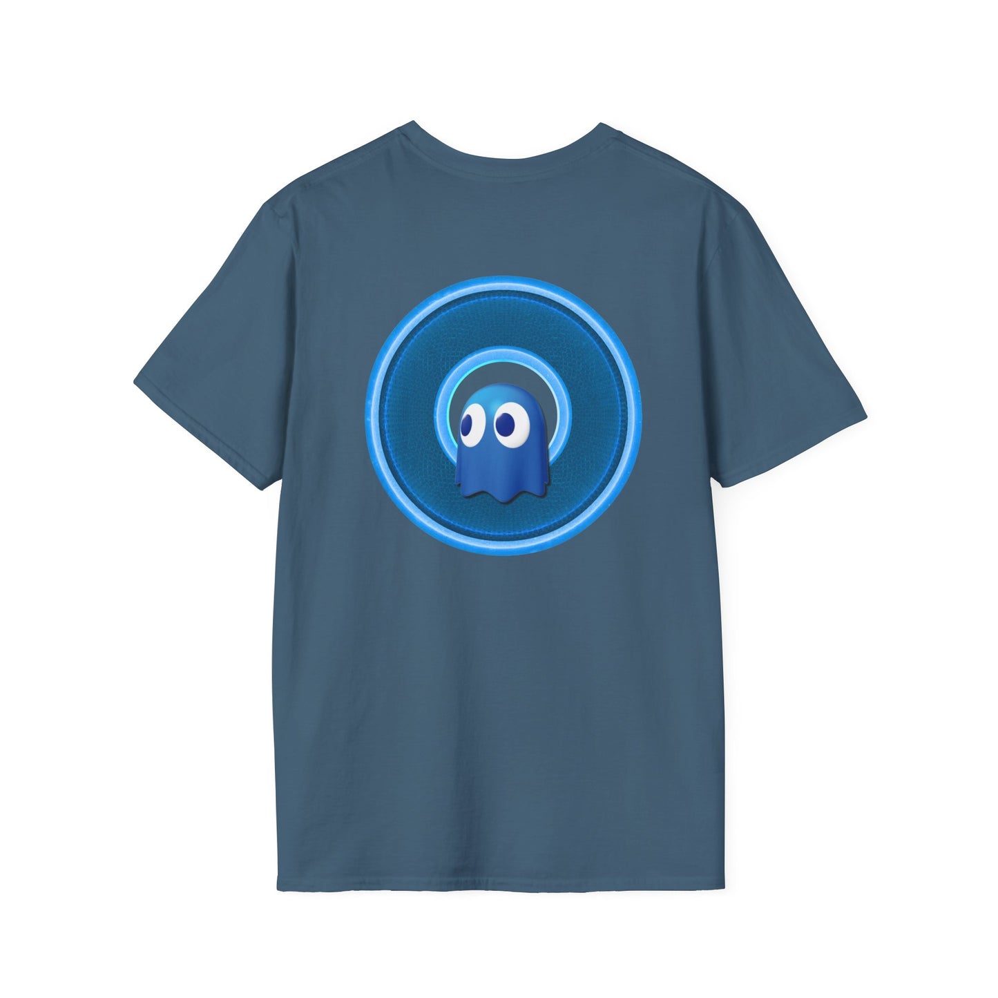 Classic Donut Tee - Unisex Soft-Style - "The Story of the Donut - a Ghostly Good Time" - variant 2 - blue/blue donut
