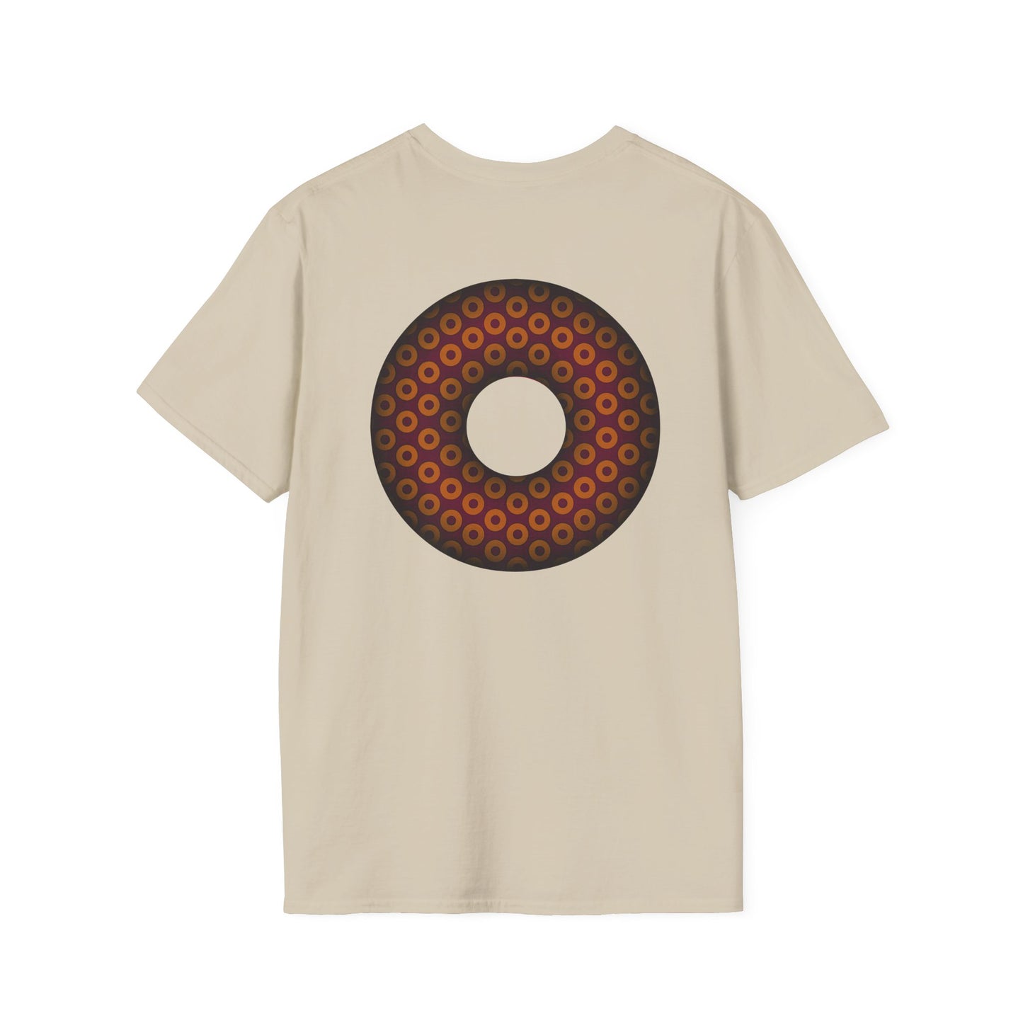 Plain Donuts/Unisex Soft-Style - "Plain Paradoxical Grided Donuts" - orange/burgundy donuts
