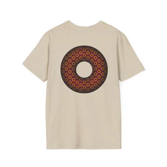 Plain Donuts/Unisex Soft-Style - "Plain Paradoxical Grided Donuts" - orange/burgundy donuts