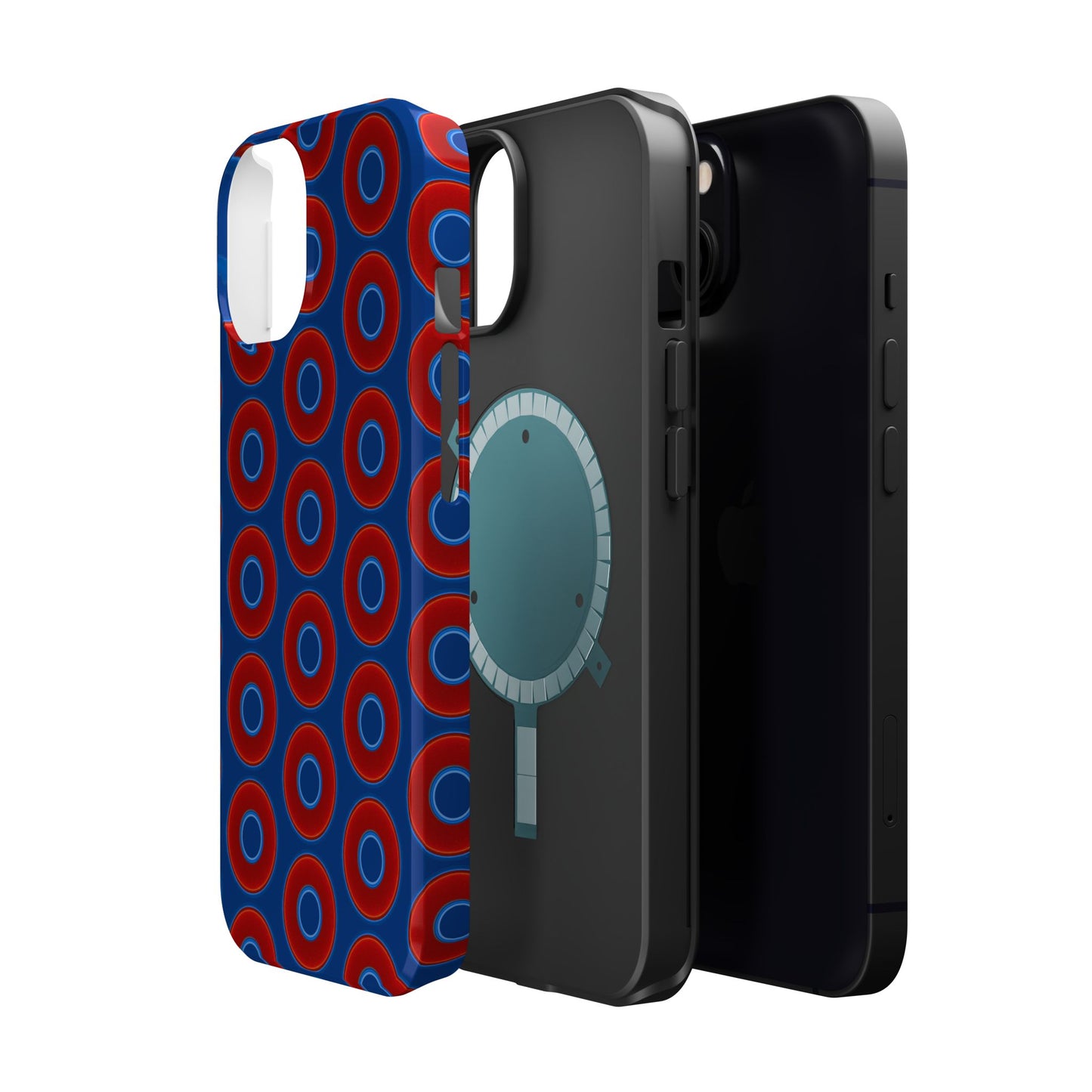 Magnetic Tough Donut Case - red vivid donut print w/dark blue background