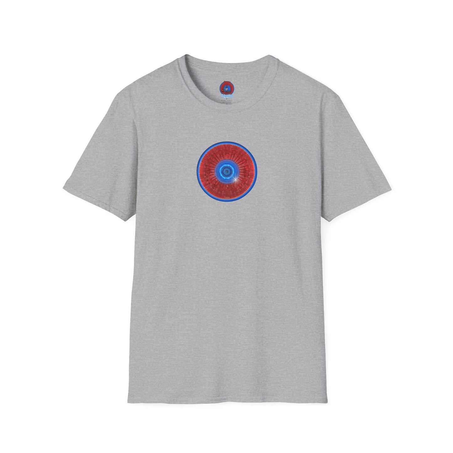 Classic Donut Tee - Unisex Soft-Style - "Graphic Translation Tee Shirt" - vivid red/blue tube donut - variant 1