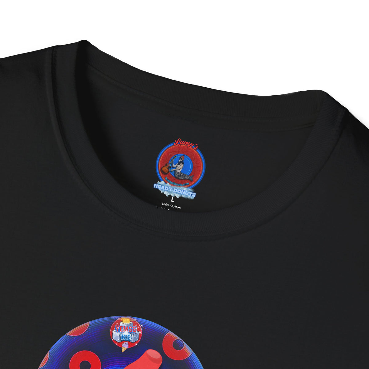 Classic Donut Tee - Unisex Soft-Style - "Blow this Popsicle Stand" - blue/red paradox bomb pop donut - variant 2